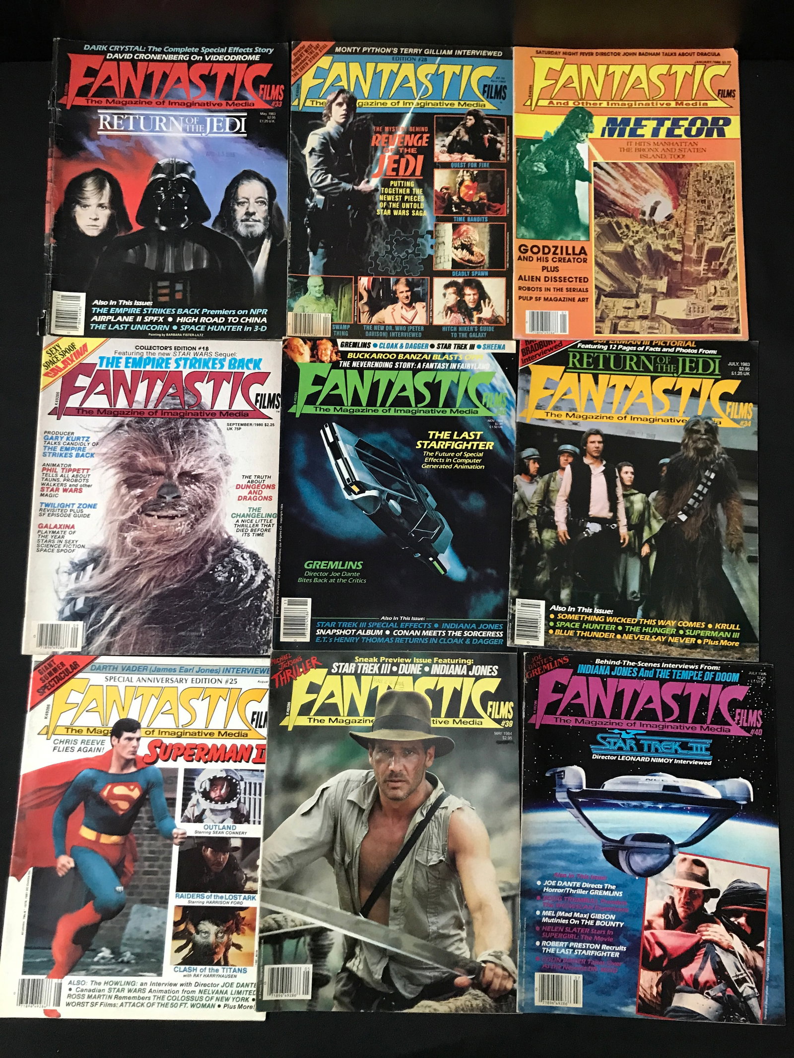 LOT OF 9 FANTASTIC FILM MAGAZINES: Prices are in Canadian dollars