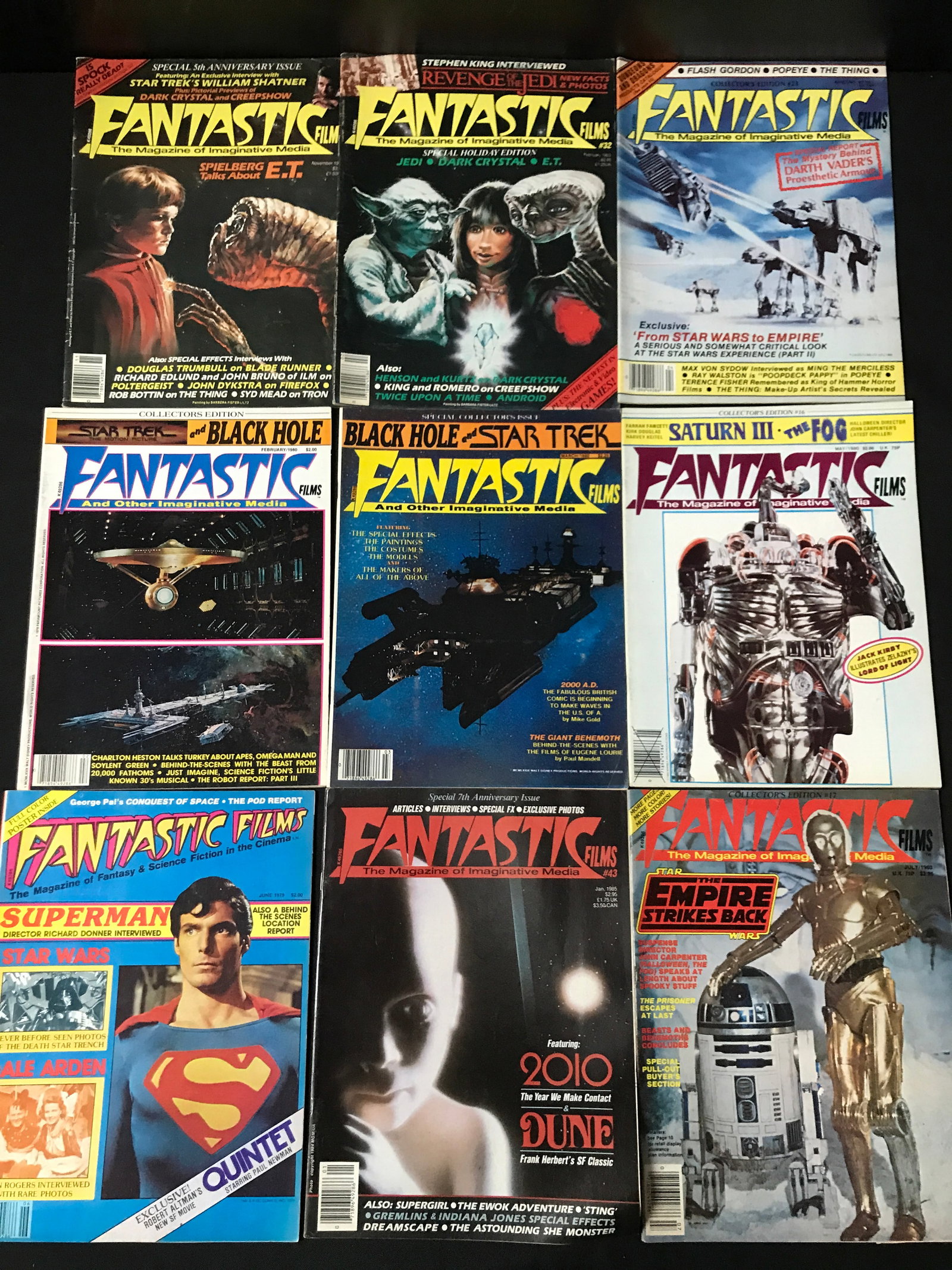 LOT OF 9 FANTASTIC FILM MAGAZINES: Prices are in Canadian dollars
