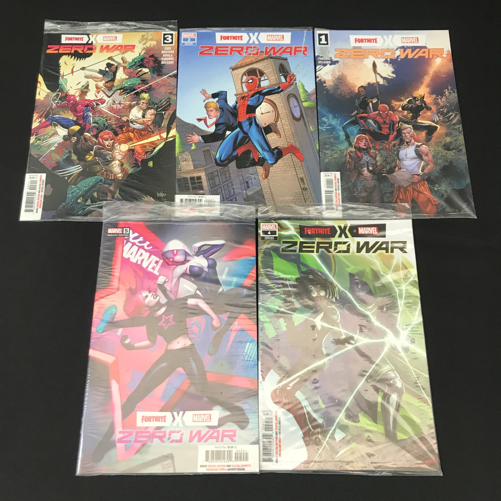 LO OF 5 ZERO WARS COMICS #1-5 - FORTNITE & MARVEL: Prices are in Canadian dollars