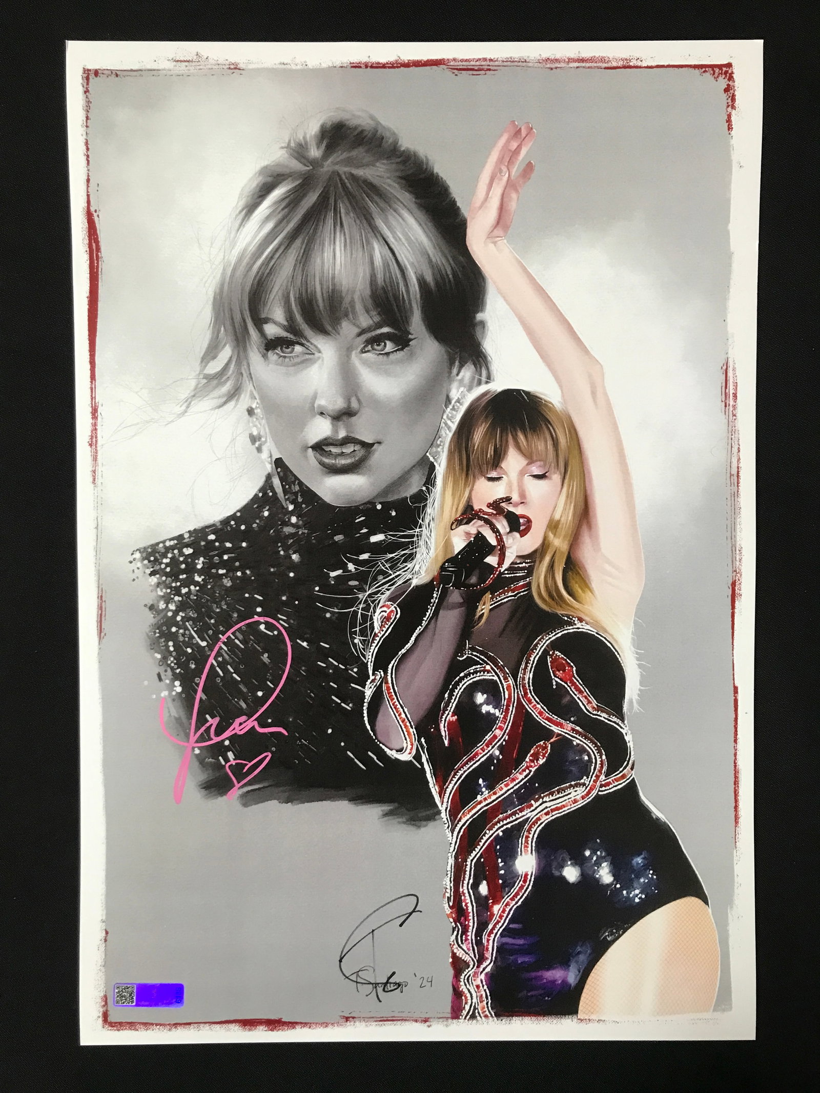 TAYLOR SWIFT SIGNED 11 X 18 PRINT- CELEBRITY COA: Prices are in Canadian dollars