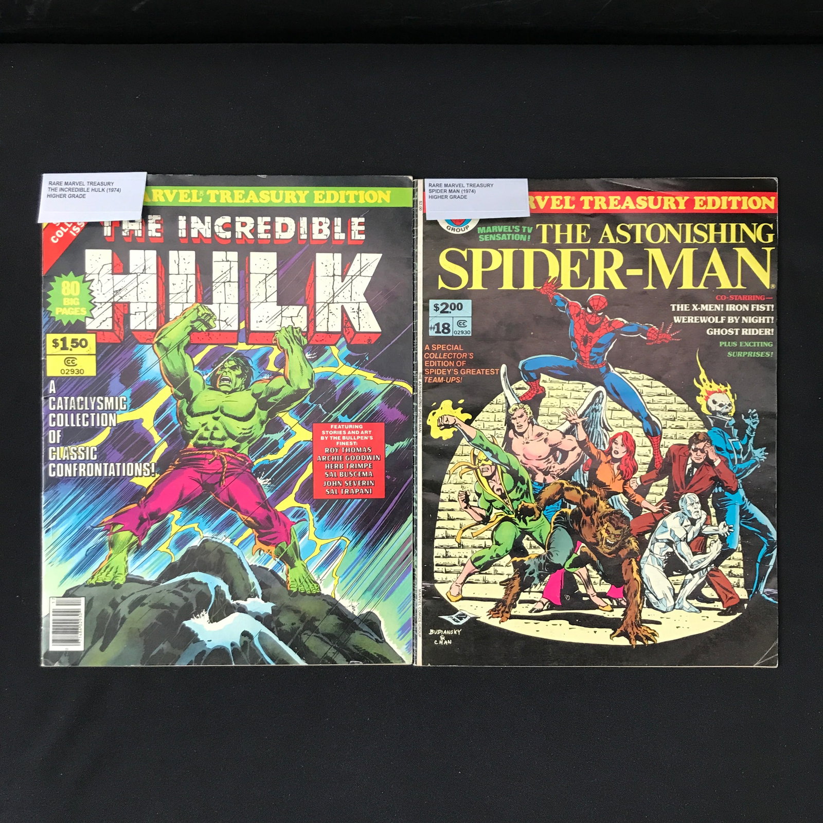 LOT OF 2 MARVEL TREASURY COMICS - 1974: Prices are in Canadian dollars