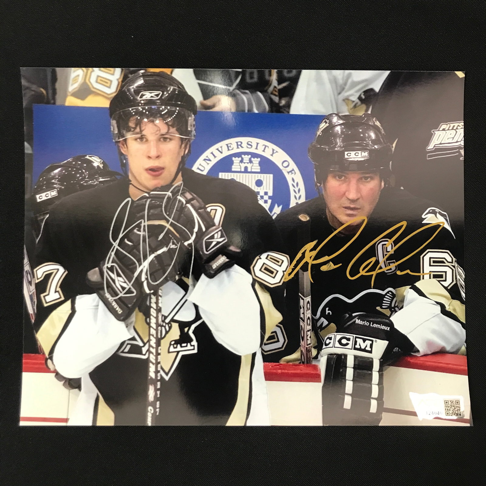 SIDNEY CROSBY AND MARIO LEMIEUX DUAL SIGNED 8X10 - ACE COA (1 of 1)