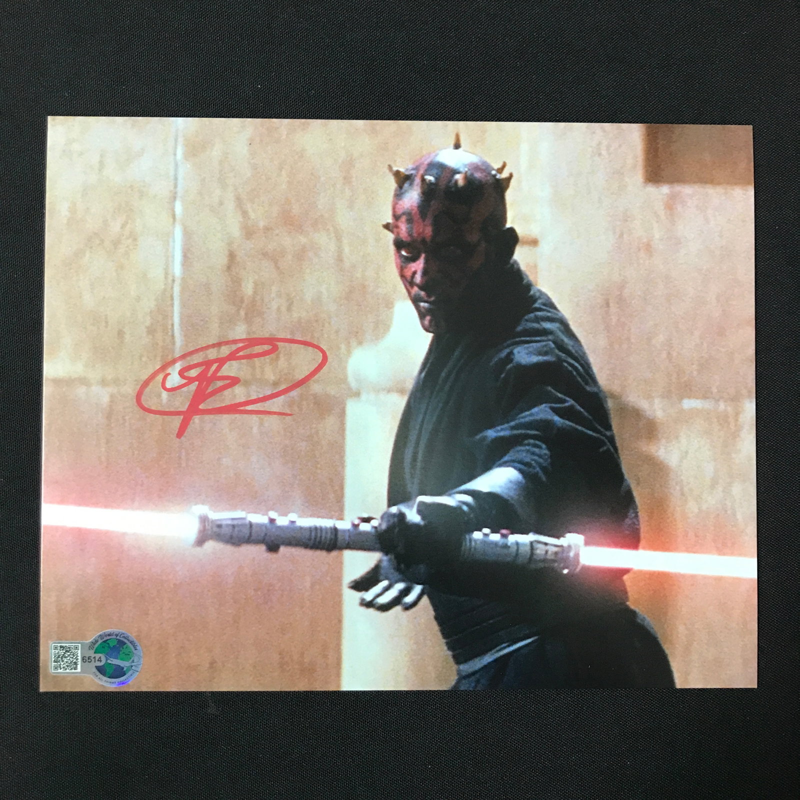 RAY PARK SIGNED DARTH MAUL 8X10 - WWOC COA: Prices are in Canadian dollars
