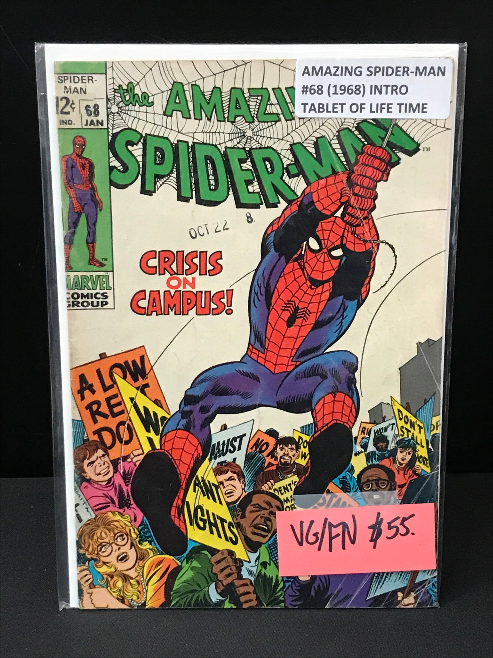 THE AMAZING SPIDERMAN #68 (1968) INTRO OF TABLET OF LIFE TIME - MARVEL COMICS: Prices are in Canadian dollars