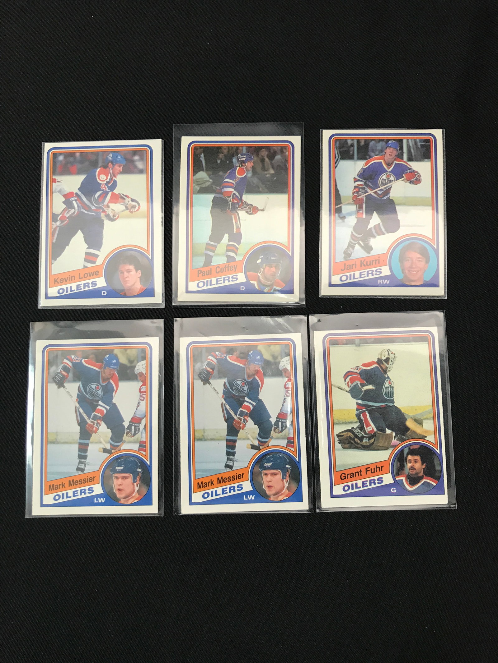 LOT OF 6 EDMONTON OILERS HOCKEY TRADING CARDS IN INDIVIDUAL PLASTIC SLEEVES: Prices are in Canadian dollars
