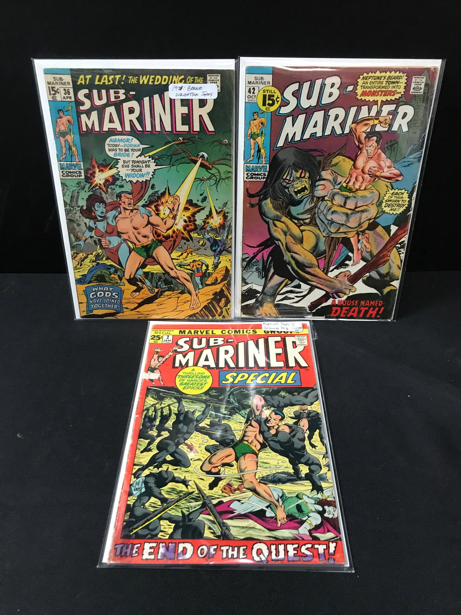 LOT OF 3 SUB MARINER COMICS - MARVEL COMICS: Prices are in Canadian dollars