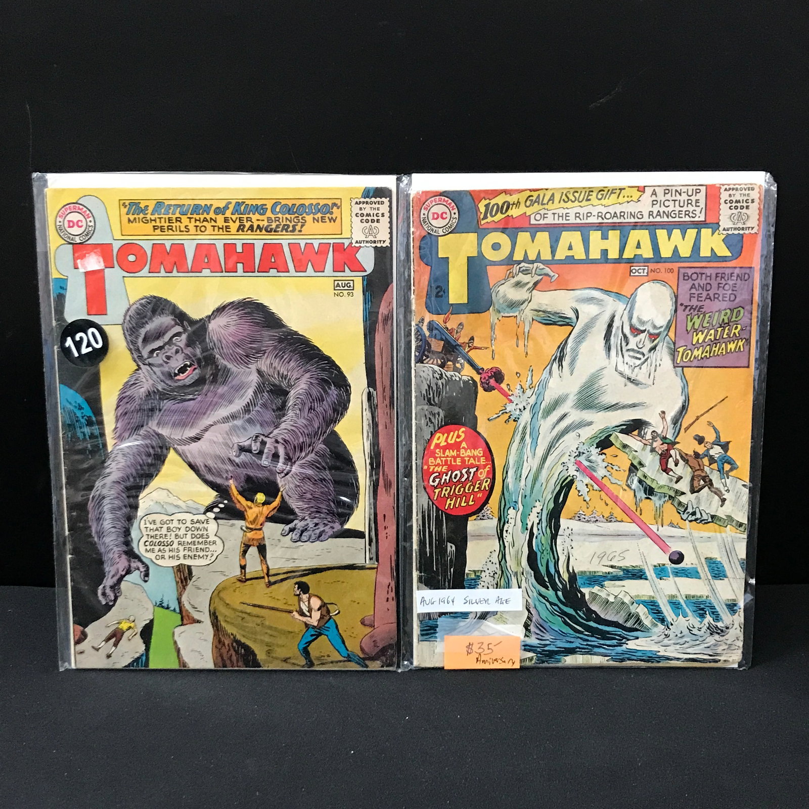 LOT OF 2 TOMAHAWK COMICS #93 & #100 - DC COMICS: Prices are in Canadian dollars