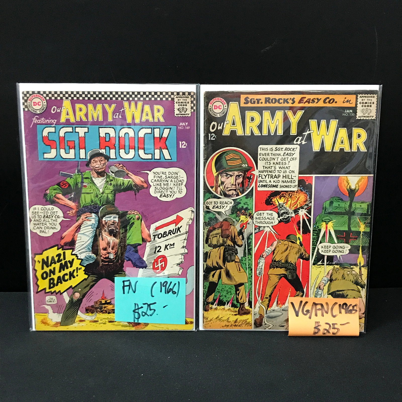 LOT OF 2 ARMY AT WAR COMICS #150 & #169 - DC COMICS: Prices are in Canadian dollars