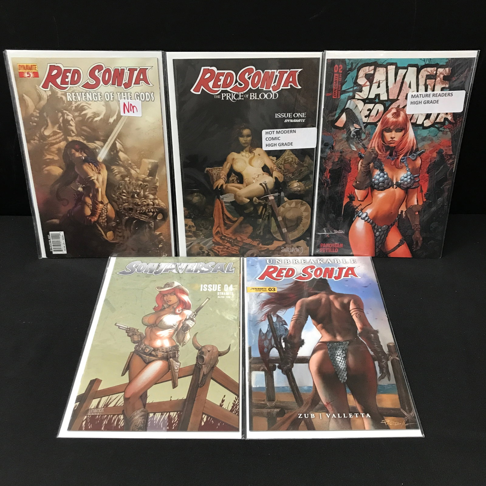 LOT OF 5 RED SONJA COMICS - DYNAMITE COMICS: Prices are in Canadian Dollars