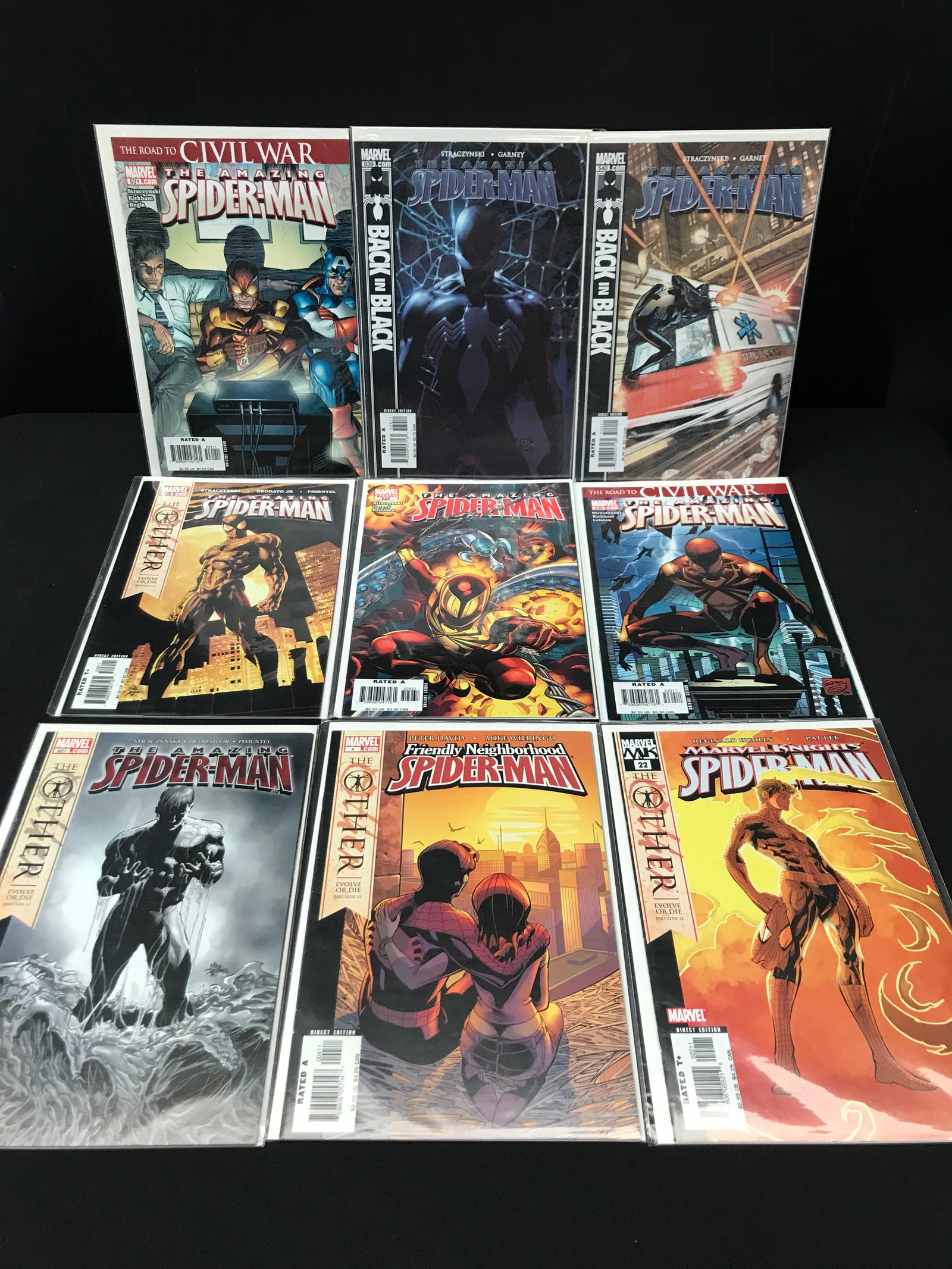 LOT OF 9 COMICS FEATURING SPIDERMAN - MARVEL COMICS (1 of 1)