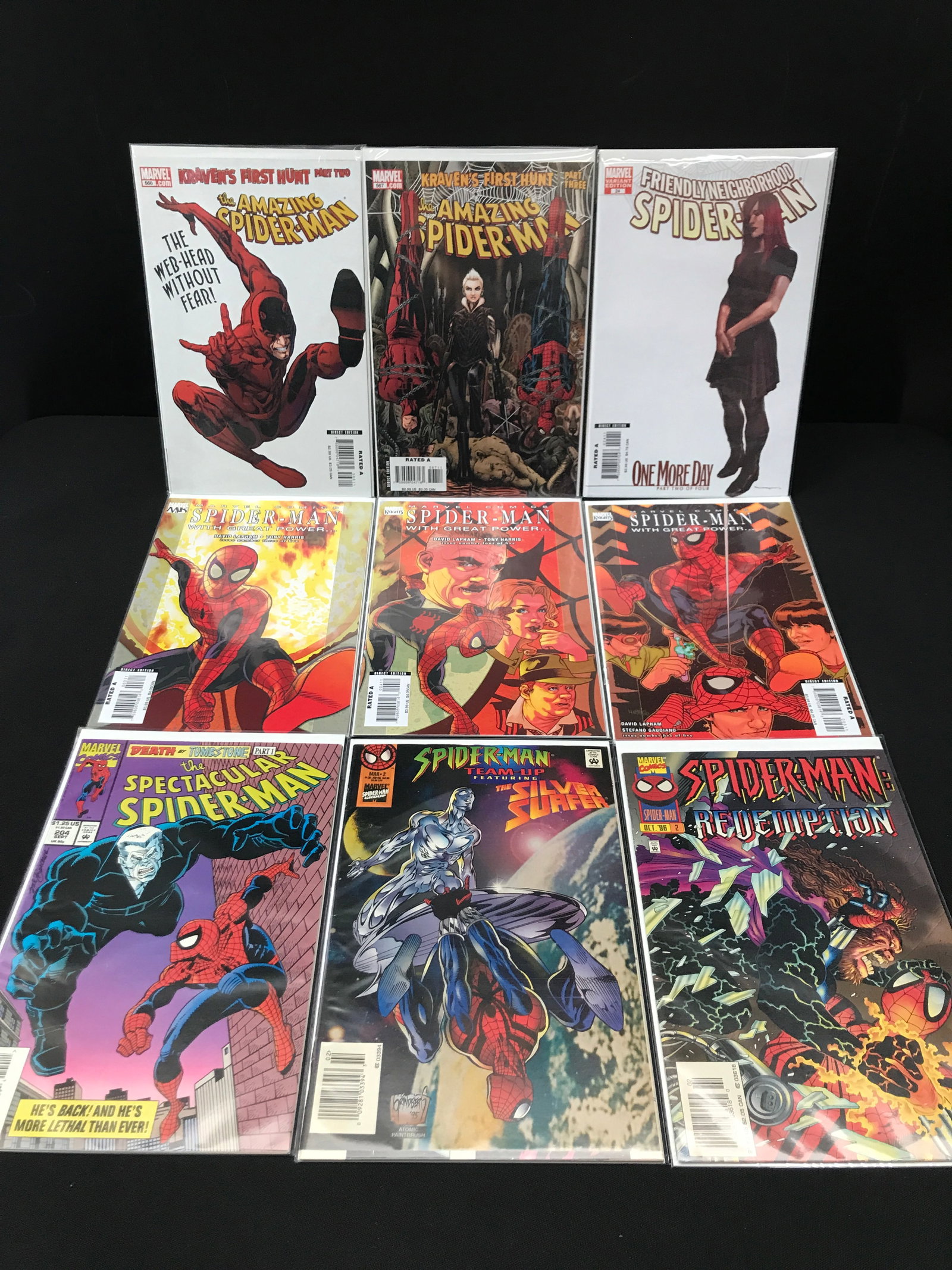 LOT OF 9 COMICS FEATURING SPIDERMAN - MARVEL COMICS (1 of 1)