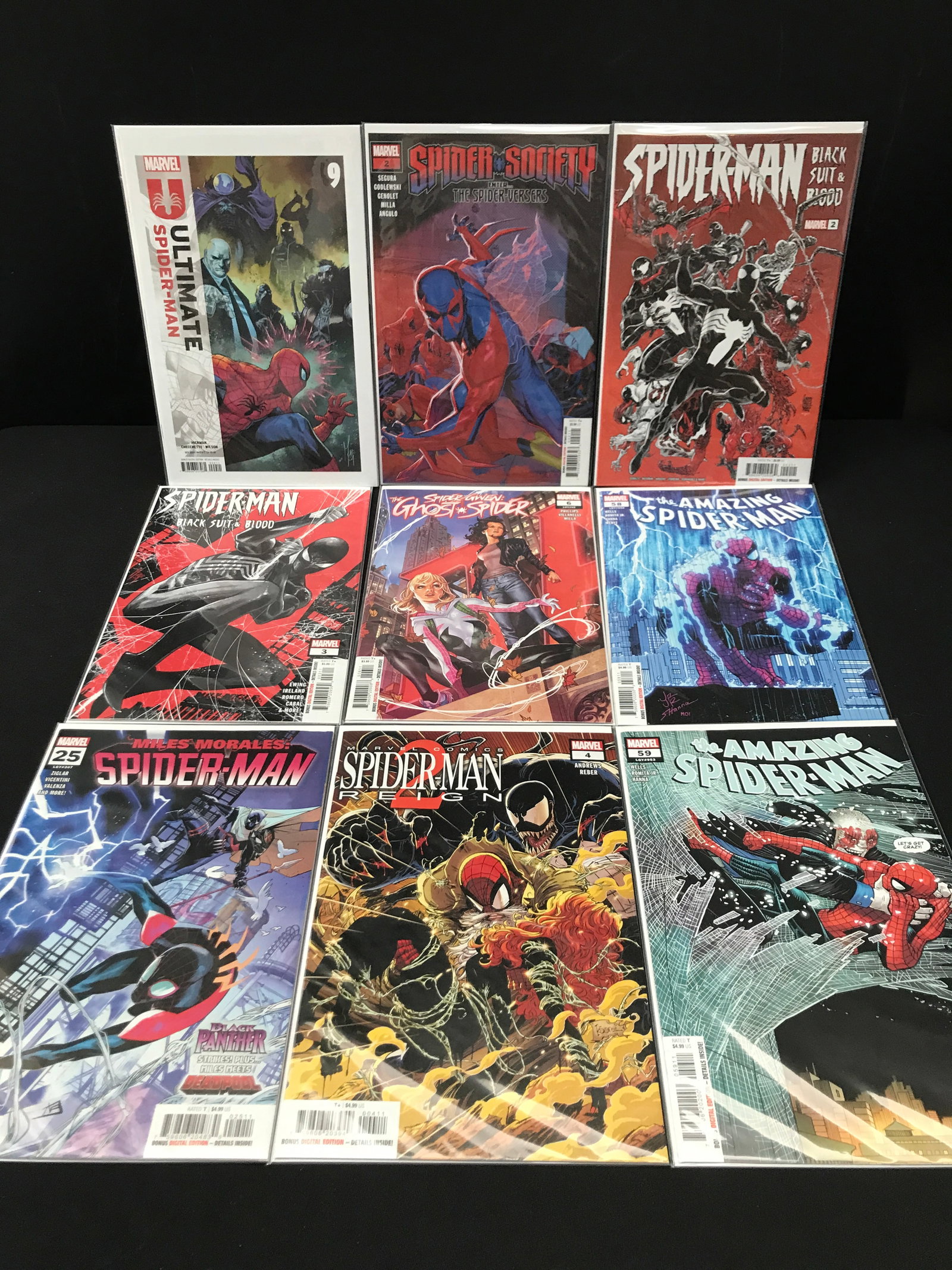 LOT OF 9 SPIDERMAN BASED COMICS - MARVEL COMICS: Prices are in Canadian Dollars