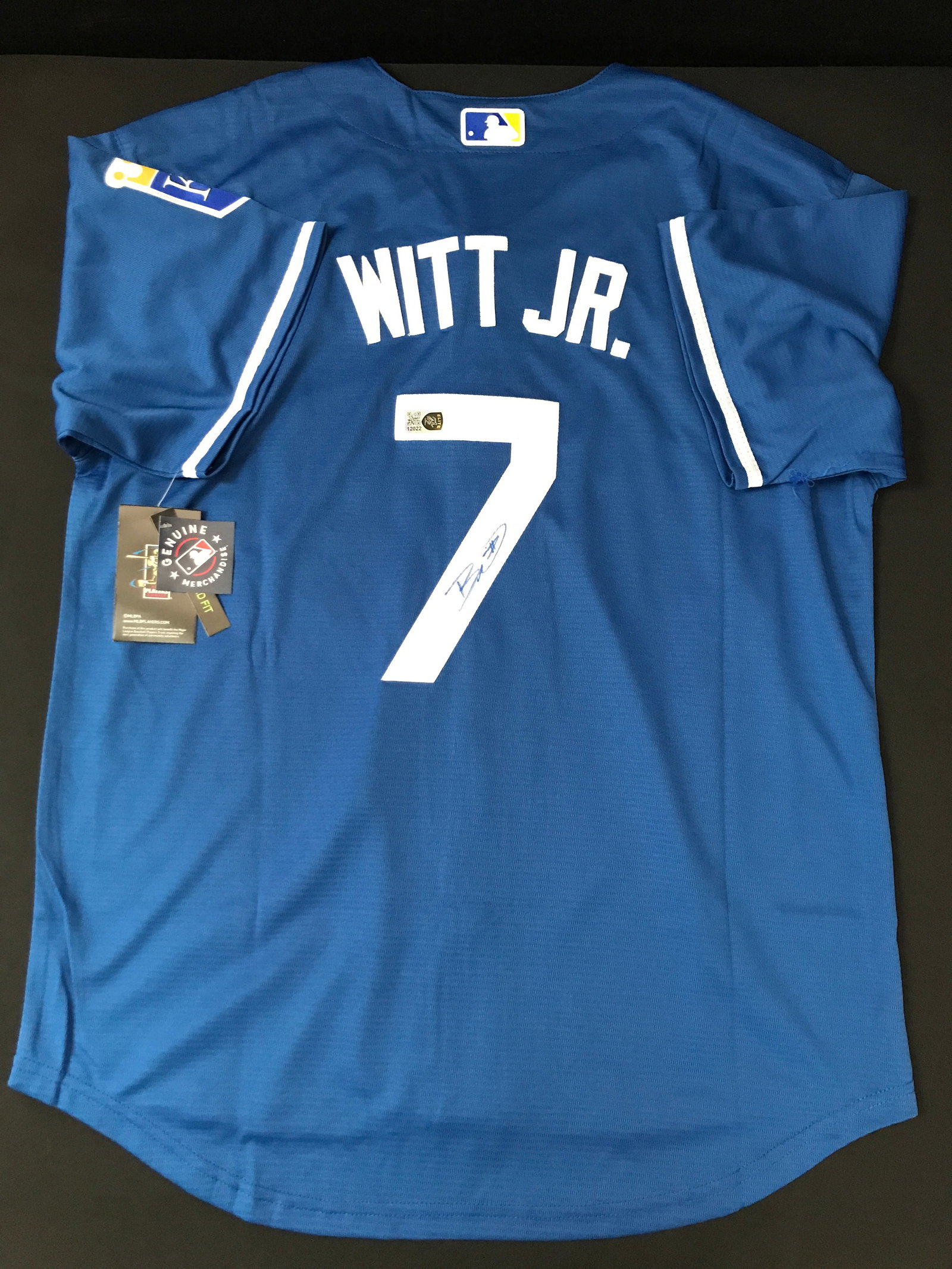 BOBBY WITT JR SIGNED KANSAS CITY ROYALS CUSTOM BASEBALL JERSEY - ELITE SPORTS COA: Prices are in Canadian dollars