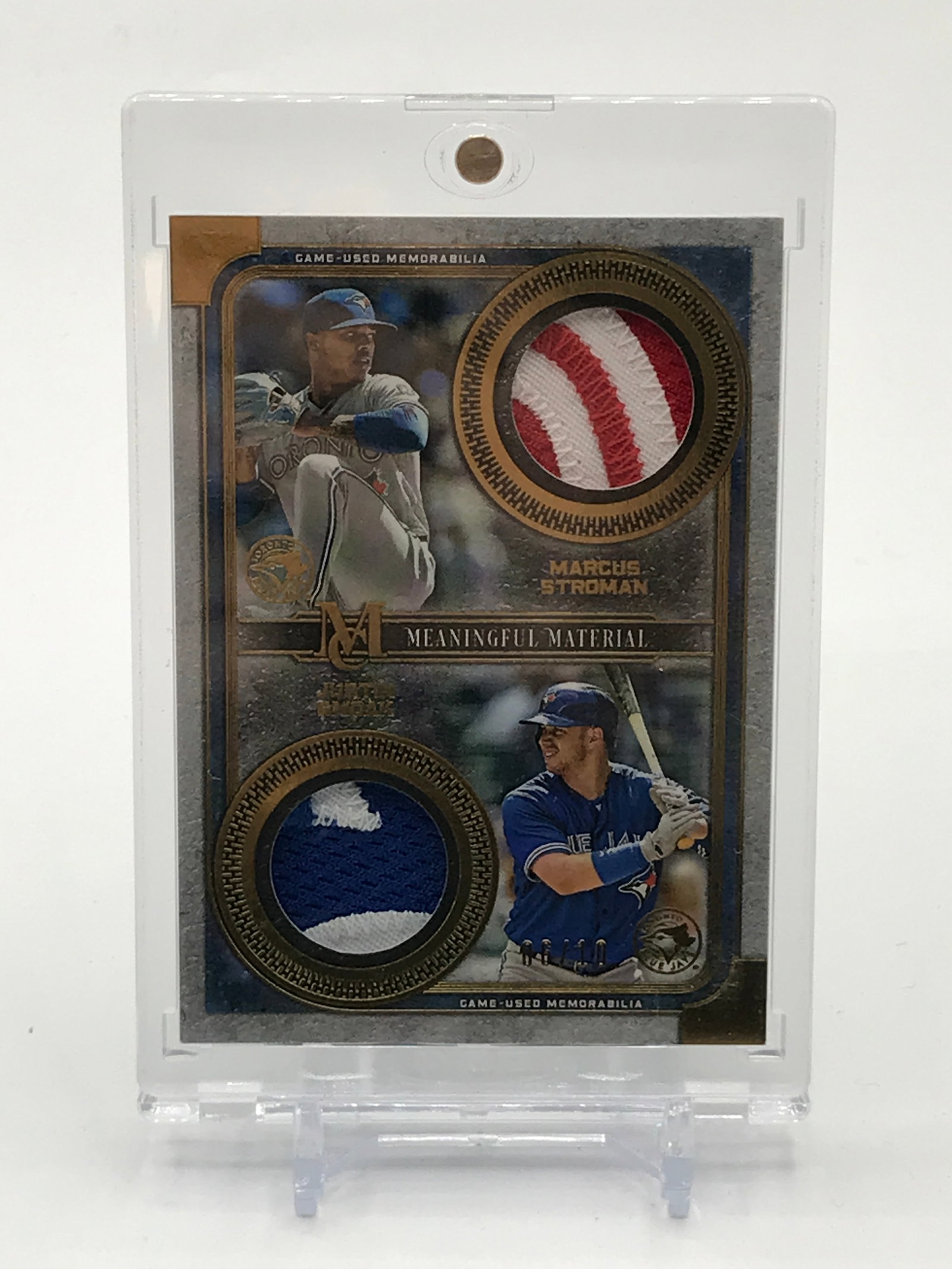 2019 TOPPS MUSEUM COLLECTION DUAL GAME USED PATCH CARD STROMAN/SMOAK 6/10: Prices are in Canadian dollars