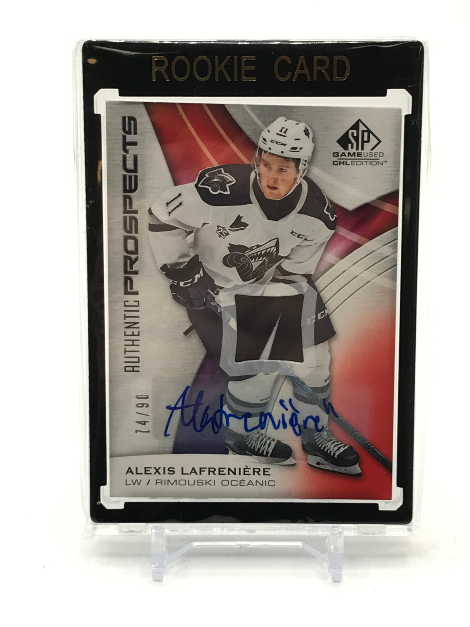 2019-20 CHL SPGU HOCKEY ALEXIS LAFRENIERE SIGNED PATCH TRADING CARD 74/90: Prices are in Canadian dollars