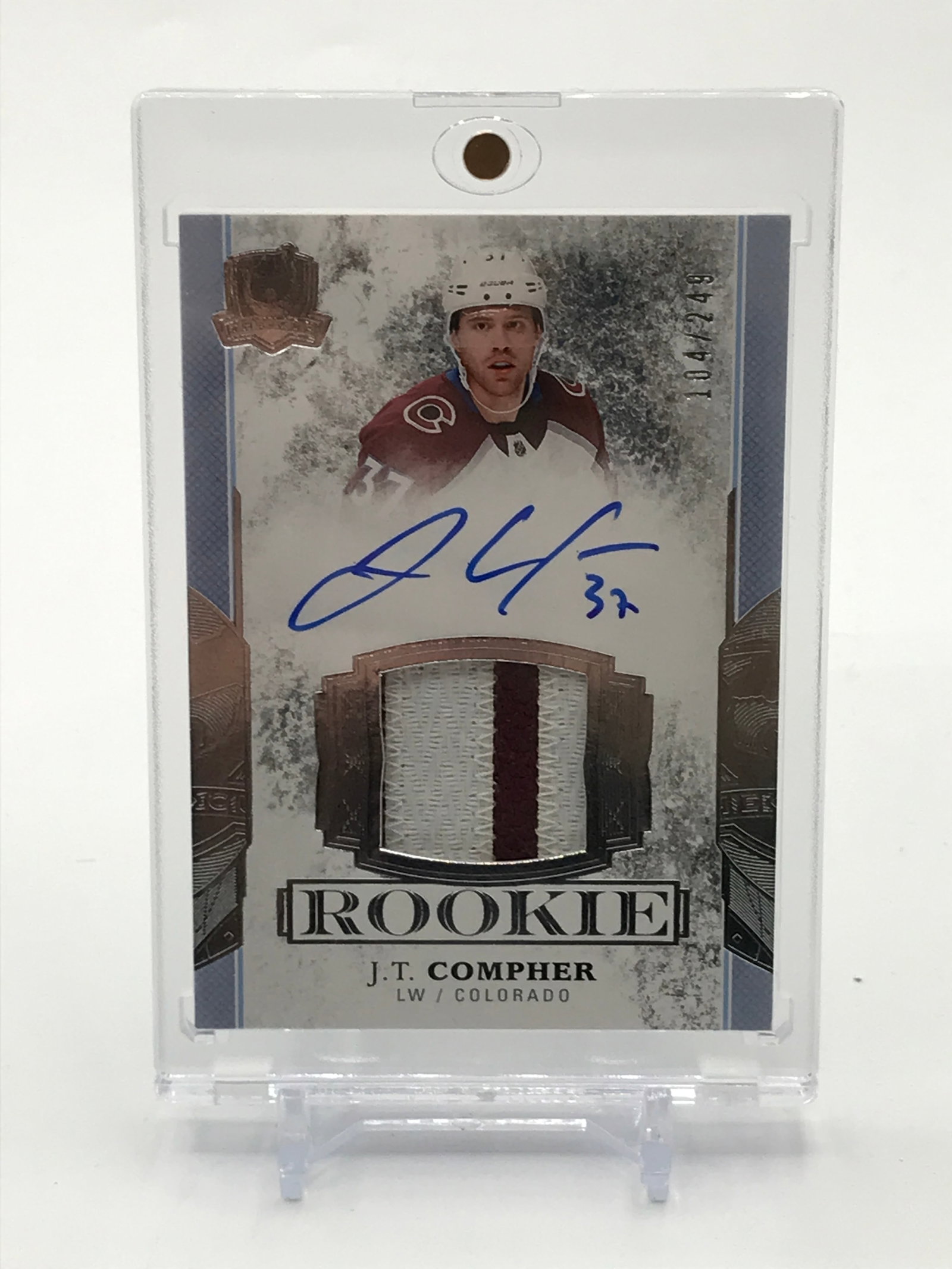 2017-18 UPPER DECK THE CUP HOCKEY J.T COMPHER SIGNED ROOKIE PATCH TRADING CARD 104/249: Prices are in Canadian dollars