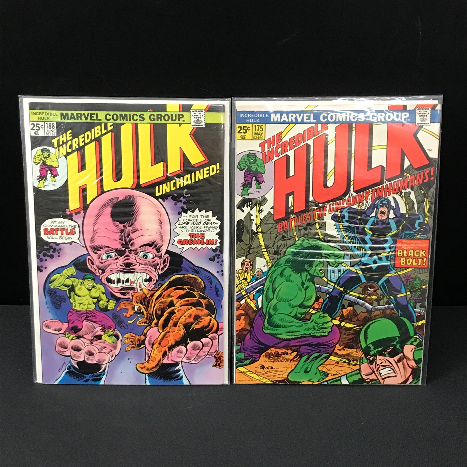 LOT OF 2 THE INCREDIBLE #175 & #188 - MARVEL COMICS: Prices are in Canadian dollars
