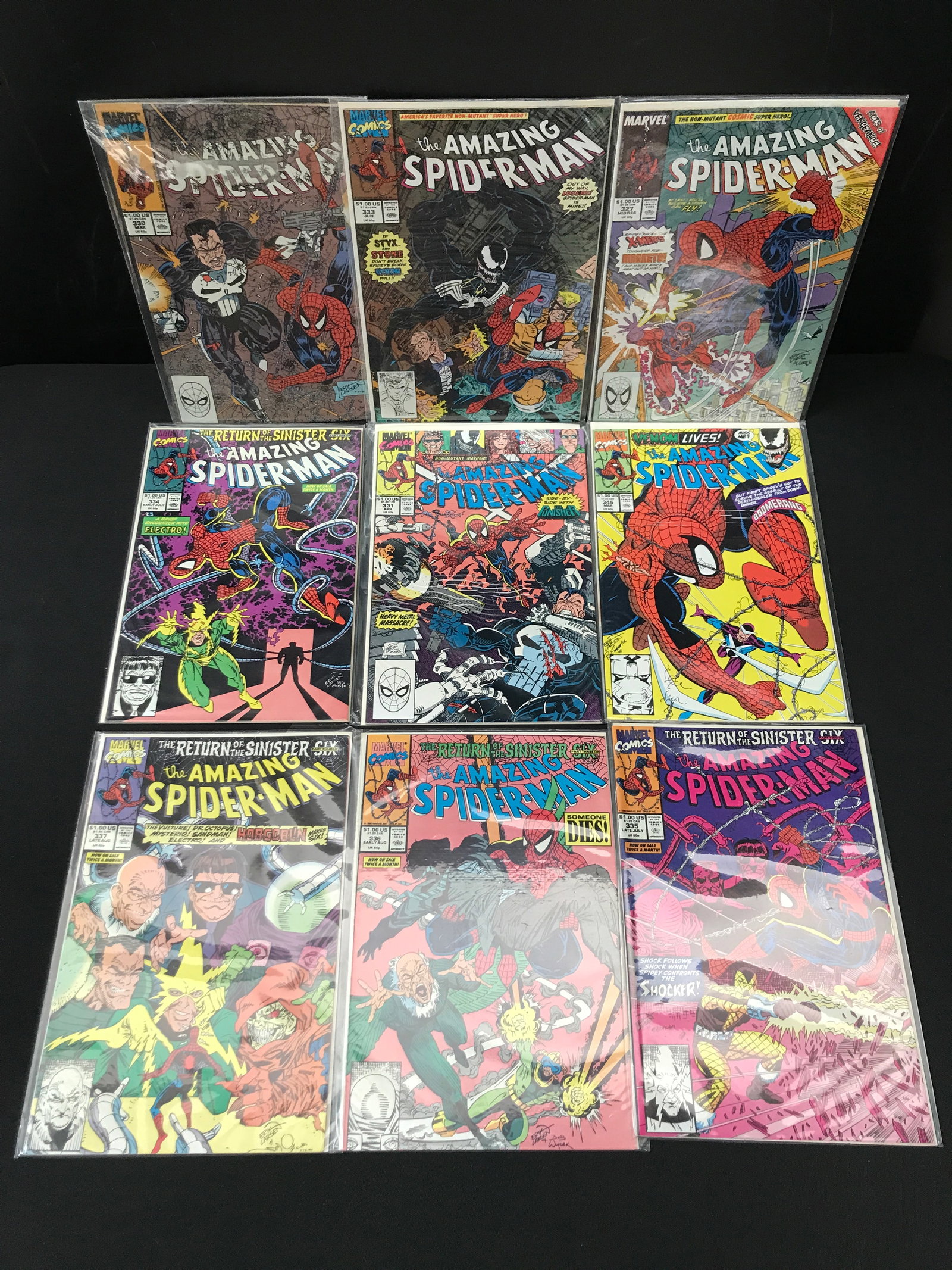 LOT OF 9 AMAZING SPIDERMAN COMICS - MARVEL COMICS: Prices are in Canadian Dollars