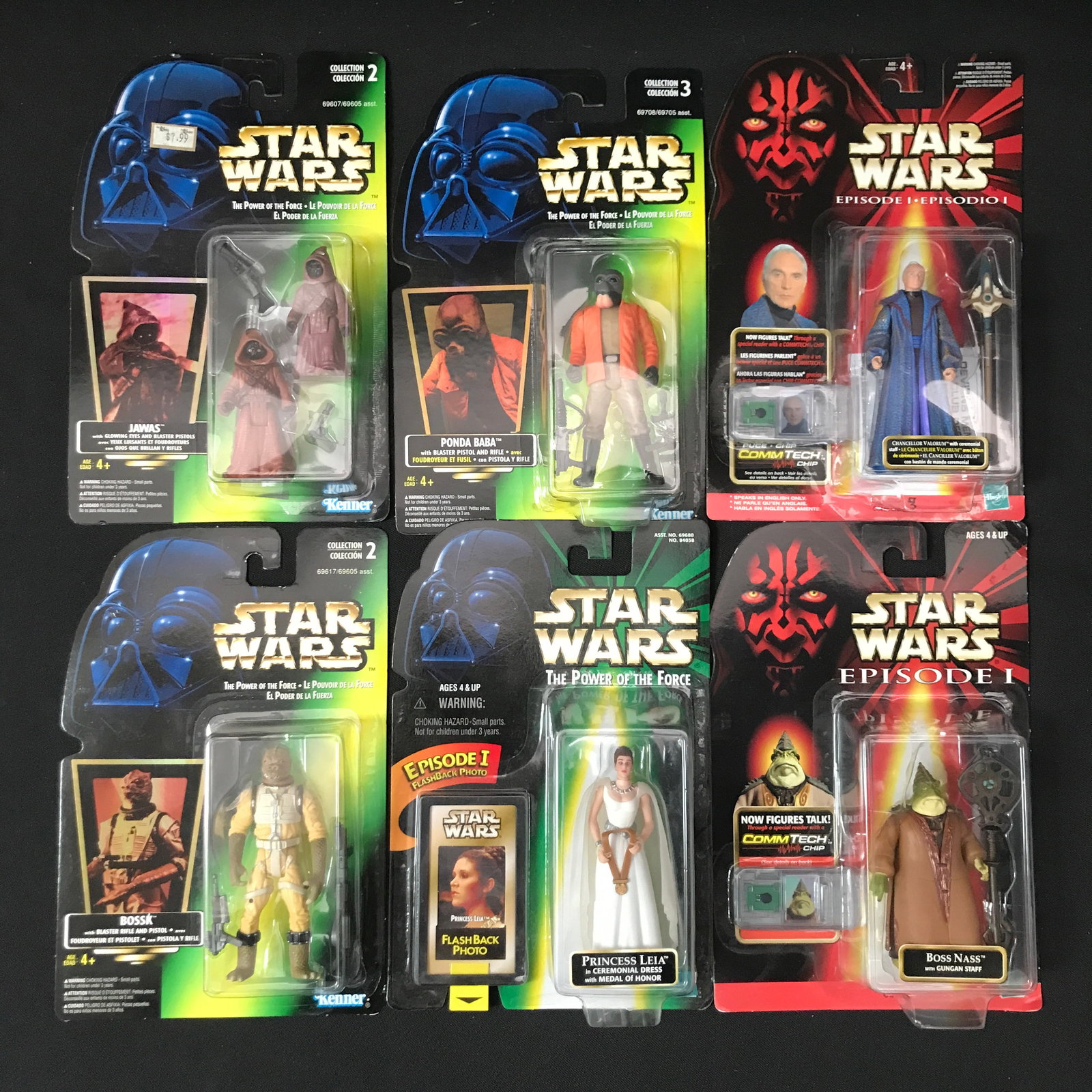 LOT OF 6 STAR WARS ACTION FIGURES IN ORIGINAL PACKAGING: Prices are in Canadian Dollars