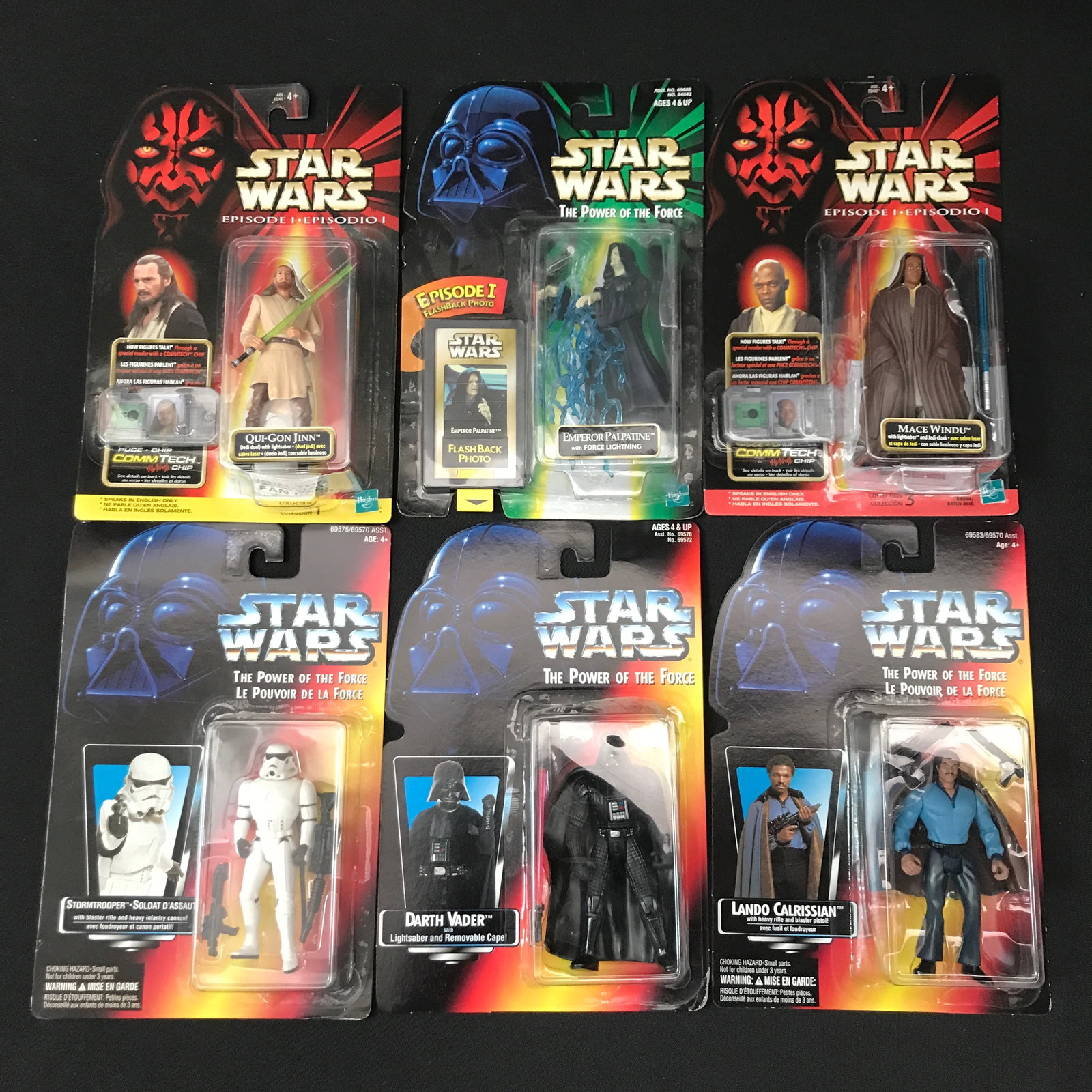 LOT OF 6 STAR WARS ACTION FIGURES IN ORIGINAL PACKAGING: Prices are in Canadian Dollars
