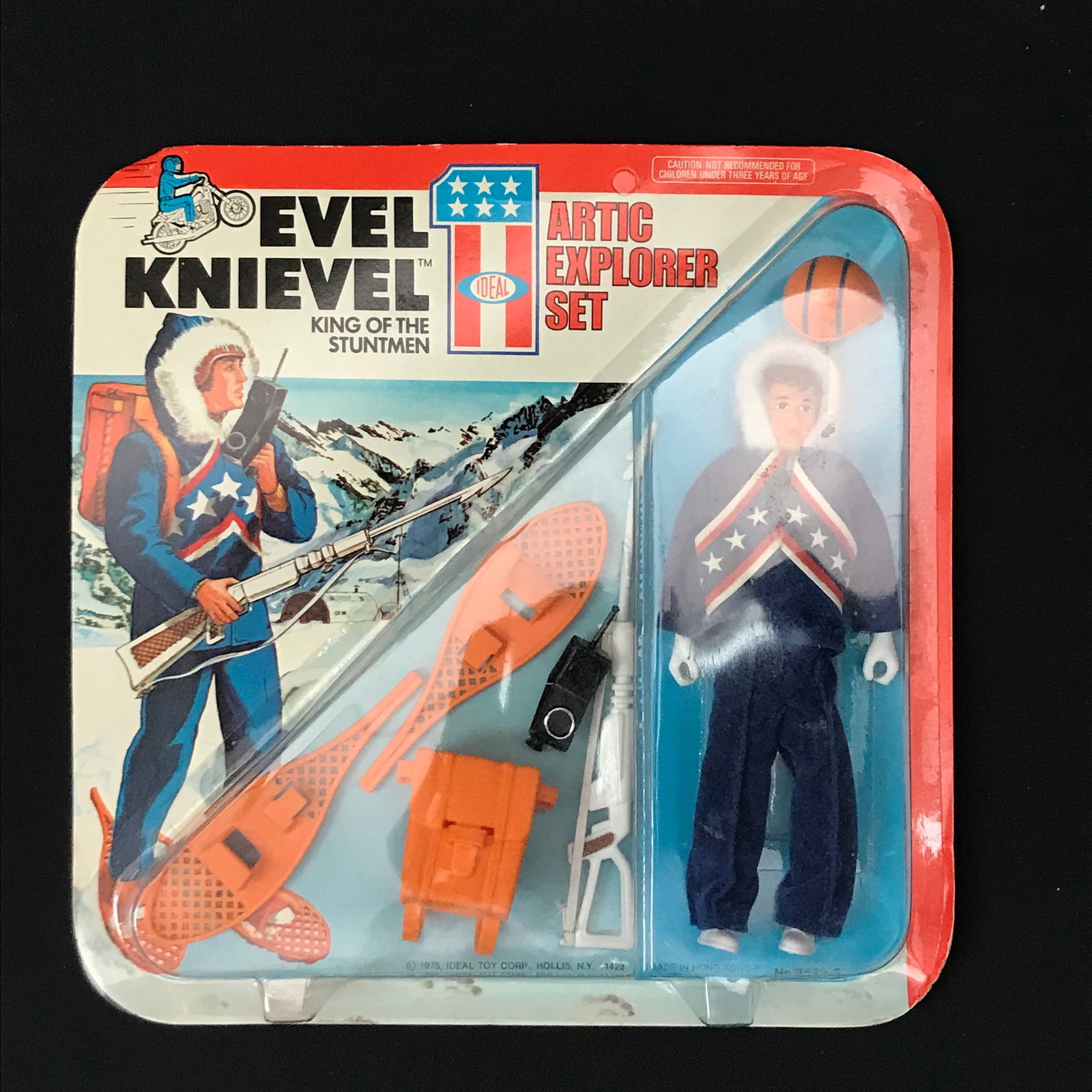RARE ORGINAL IDEAL EVIL KNIEVEL ARTIC EXPLORER SET MINT ON CARD: Prices are in Canadian dollars