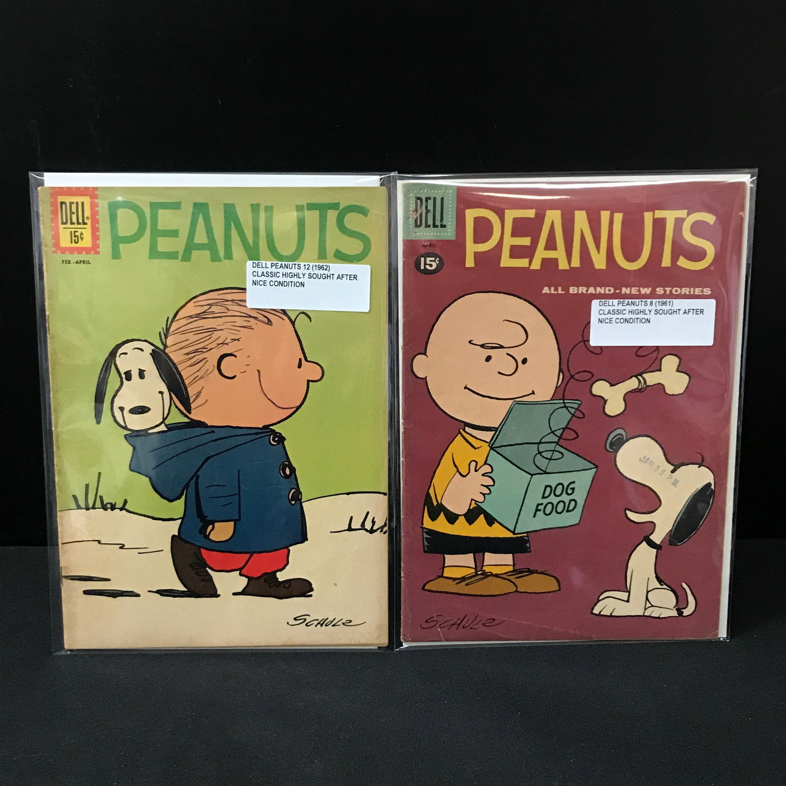 LOT OF 2 PEANUTS COMICS #8 & #12 (1961/2) - DELL COMICS: Prices are in Canadian dollars