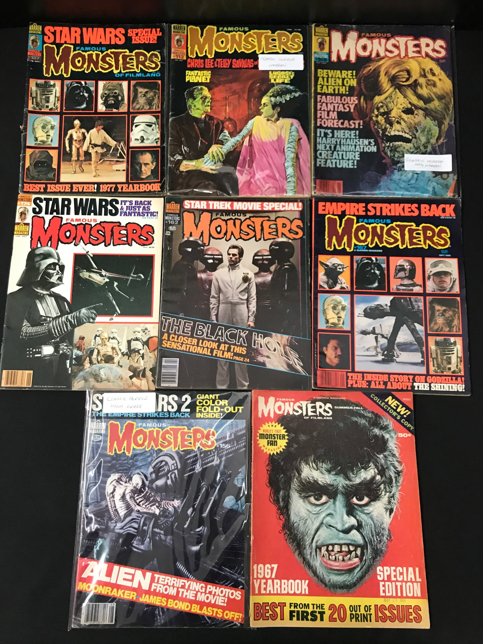 LOT OF 6 FAMOUS MONSTERS MAGAZINES - WARRAEN MAGAZINES: Prices are in Canadian dollars