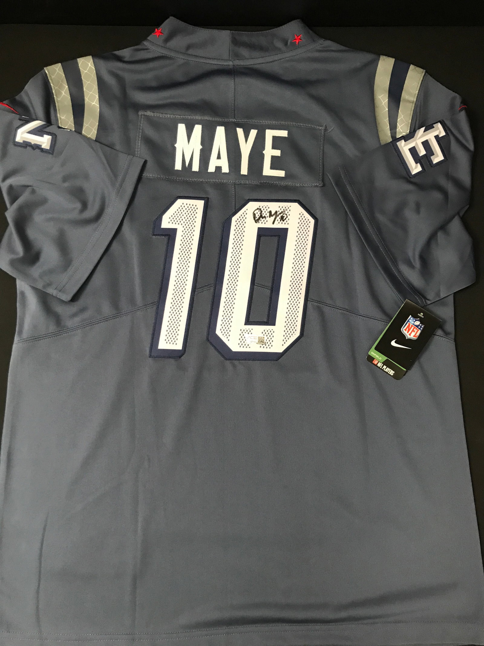 DRAKE MAYE SIGNED NEW ENGLAND PATRIOTS CUSTOM JERSEY - ACE COA: Prices are in Canadian dollars