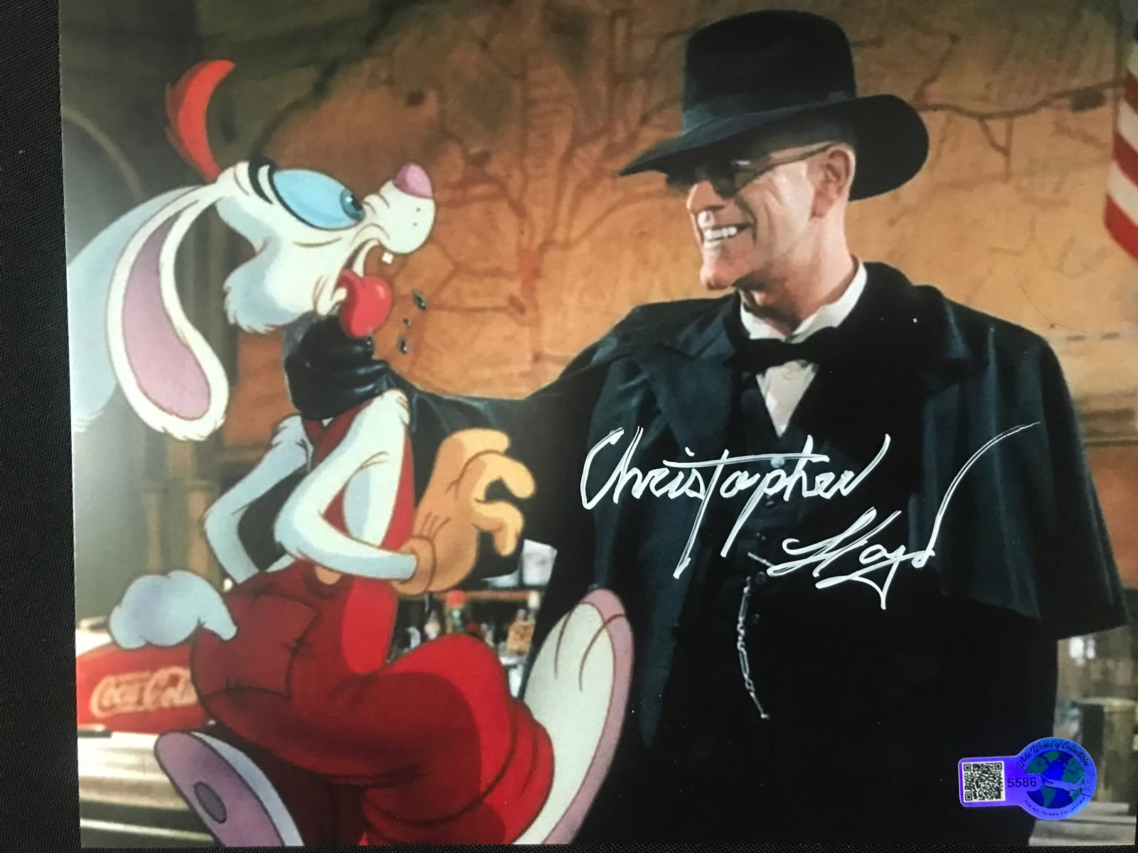 CHRISTOPHER LLOYD SIGNED WHO FRAMED ROGER RABBIT 8X10 - WWOC COA: Prices are in Canadian dollars