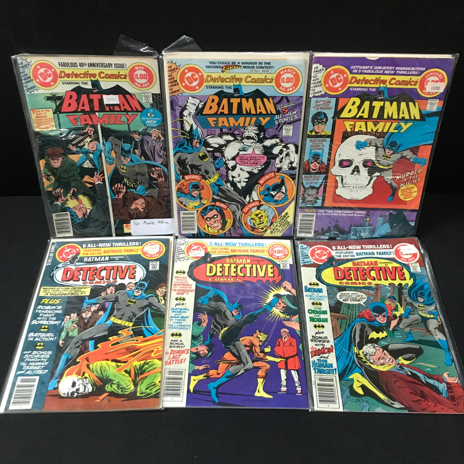 LOT OF 6 DETECTIVE COMICS #481-486 - DC: Prices are in Canadian dollars