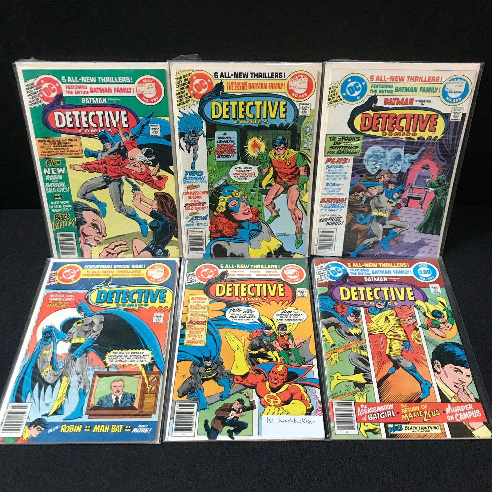 LOT OF 6 DETECTIVE COMICS #488-493 - DC: Prices are in Canadian dollars