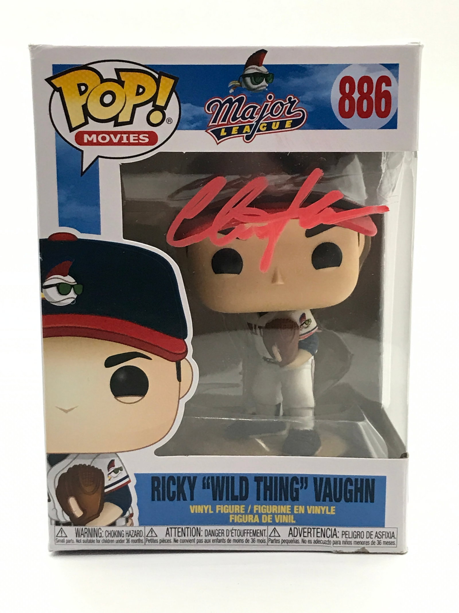 CHARLIE SHEEN SIGNED RICKY (WILD THING) VAUGHN FUNKO POP - KB COA: BOX HAS SLIGHT DAMAGE ON BACK Prices are in Canadian dollars