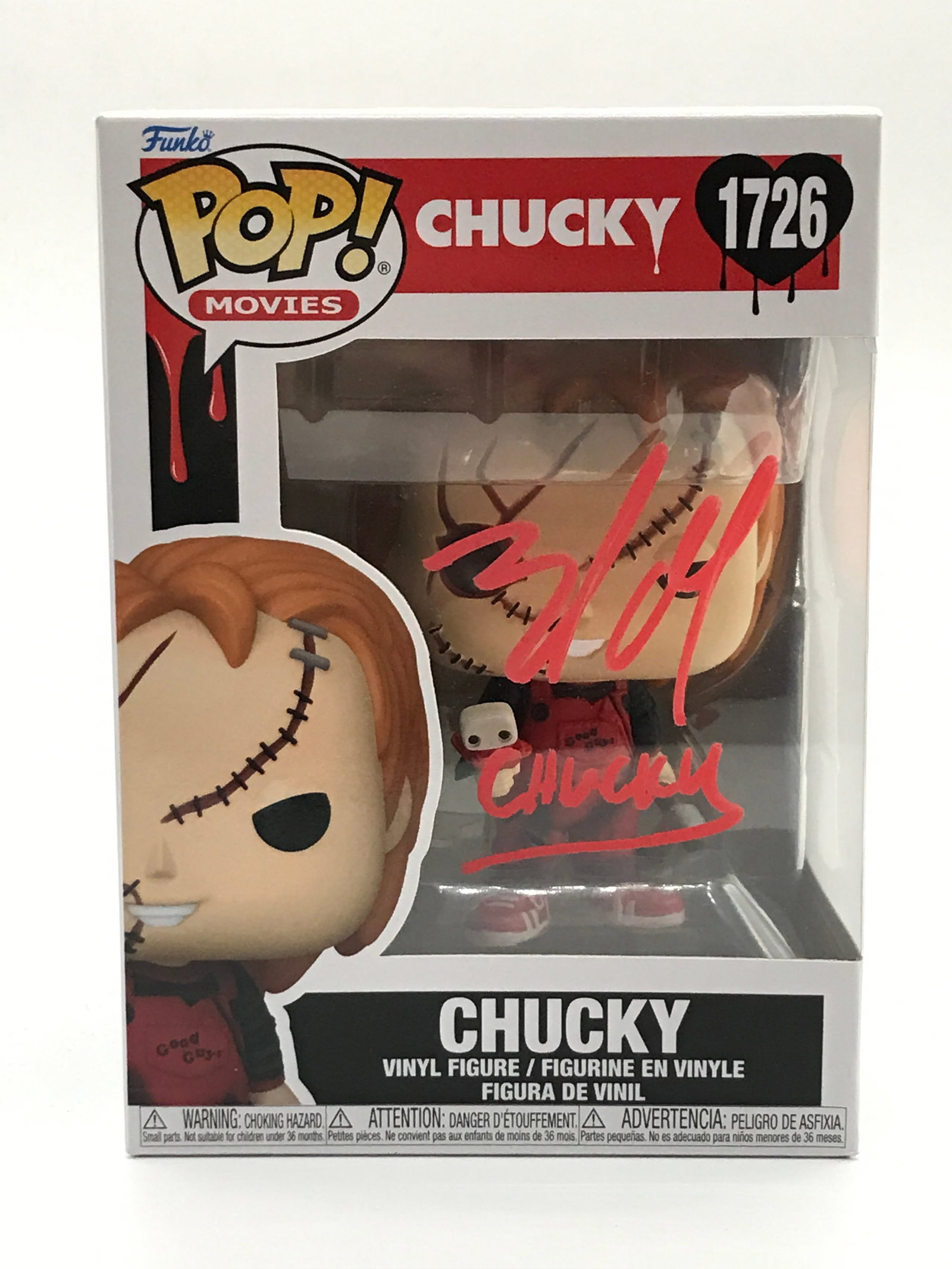 BRAD DOURIF SIGNED CHUCKY FUNKO POP (KB COA): Prices are in Canadian dollars