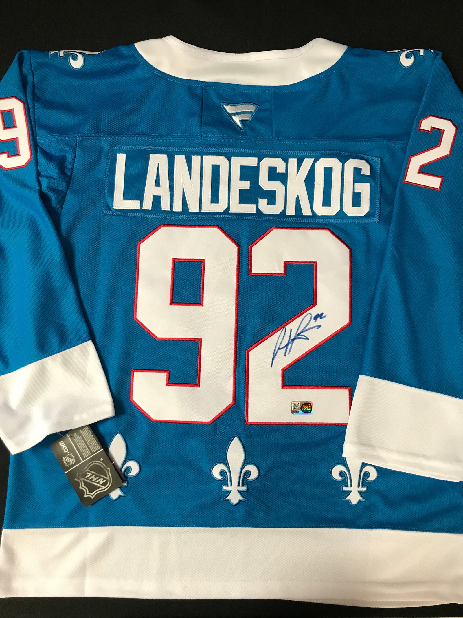 GABRIEL LANDESKOG SIGNED COLORADO AVALANCHE CUSTOM JERSEY - ELITE SPORTS COA: Prices are in Canadian dollars