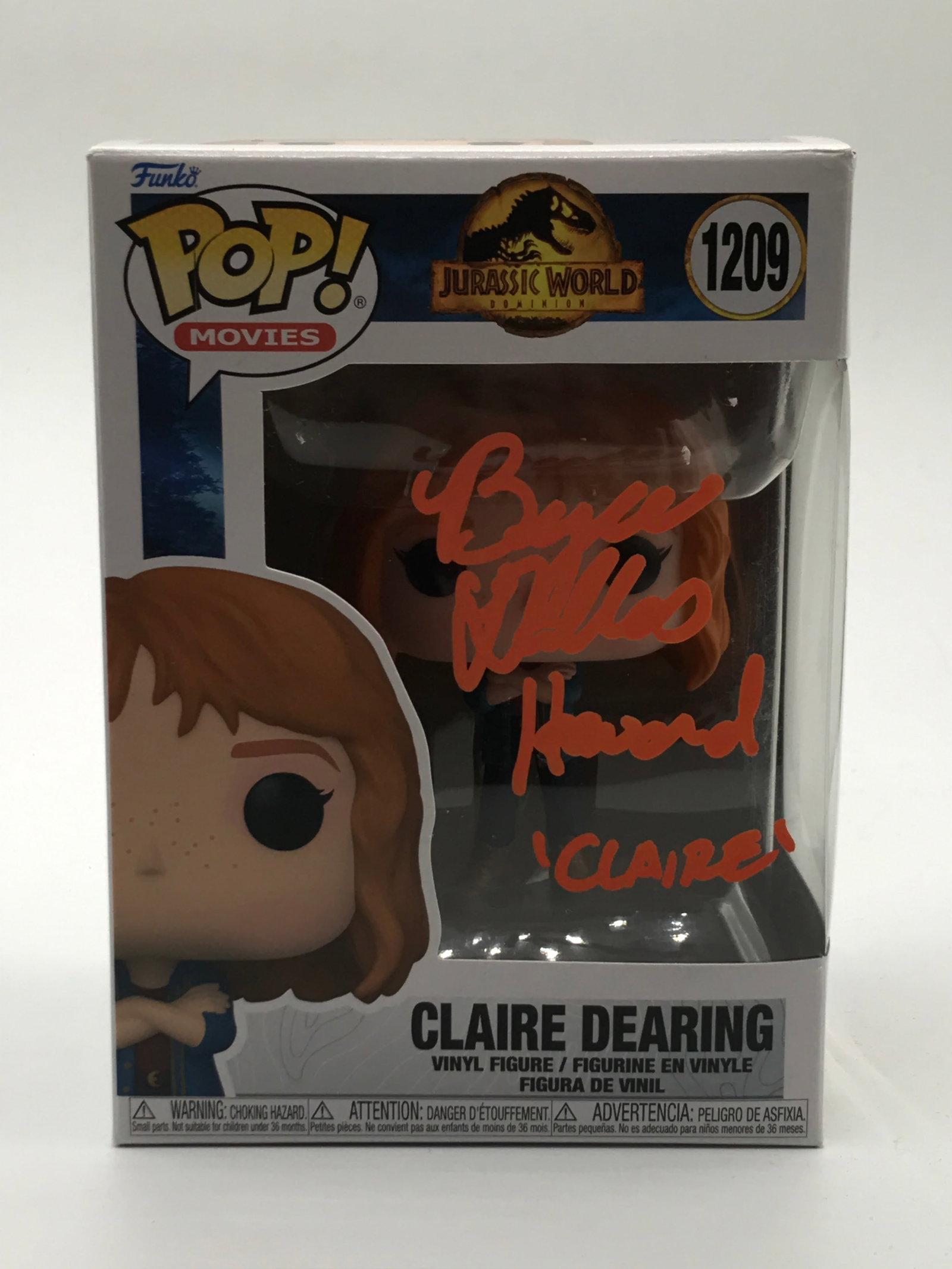 BRYCE DALLAS HOWARD SIGNED CLAIRE DEARING JURASSIC PARK FUNKO POP - WWOC COA: Prices are in Canadian dollars