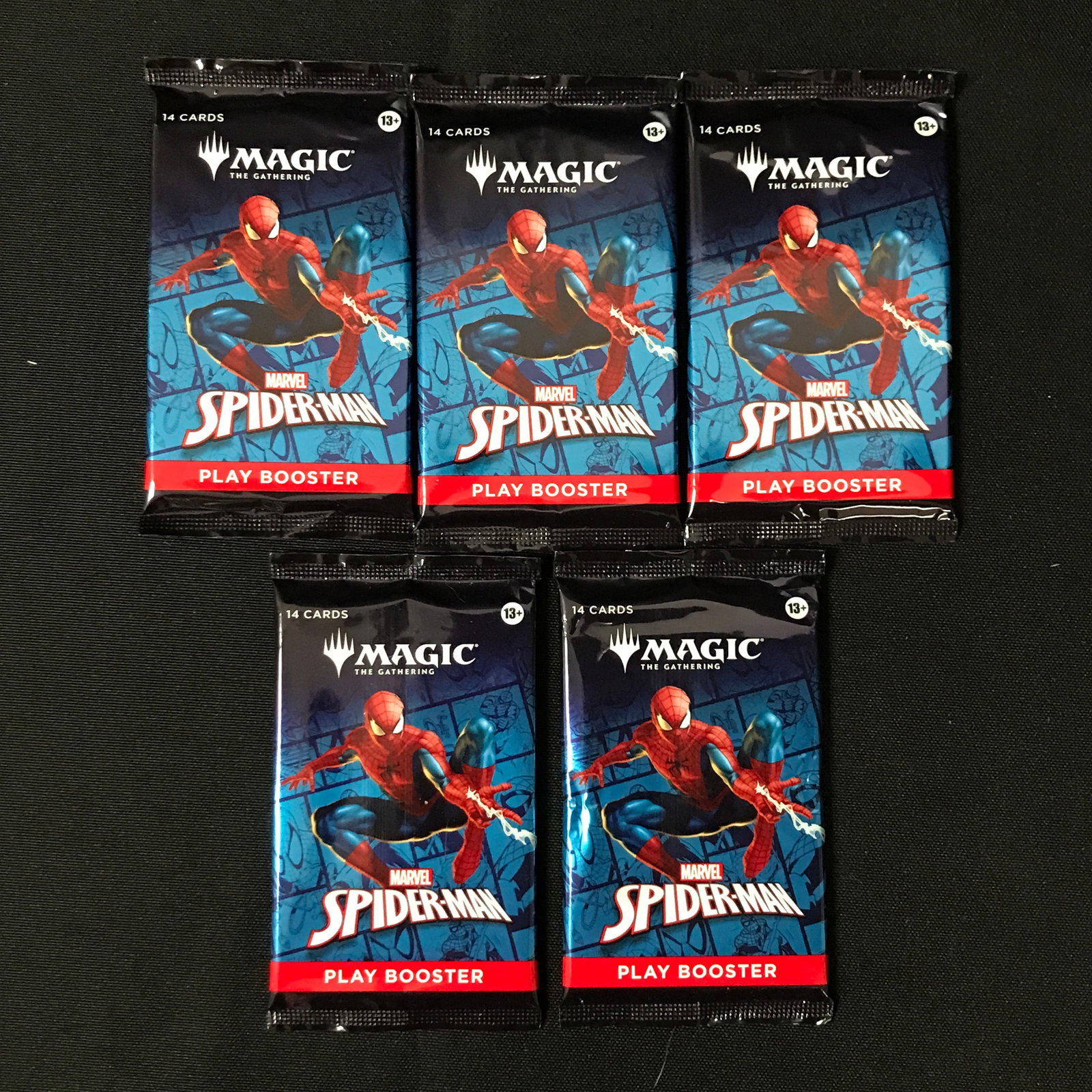 LOT OF 5 SPIDERMAN MAGIC THE GATHERING SEALED BOOSTER PACKS: Prices are in Canadian dollars