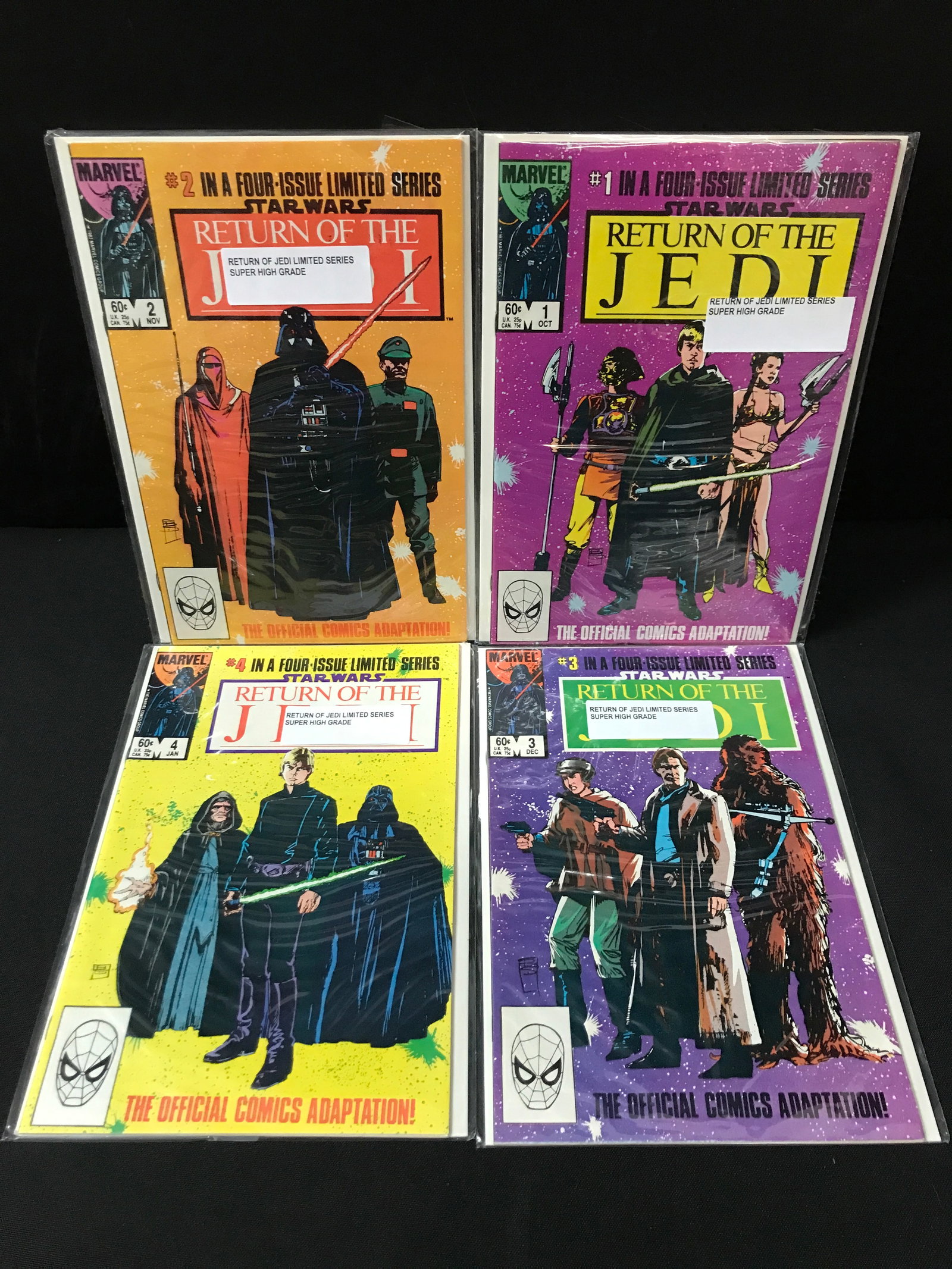 LOT OF 4 STAR WARS RETURN OF THE JEDI LIMITED RUN #1-4 OF A 4 RUN SERIES - MARVEL COMICS: Prices are in Canadian dollars