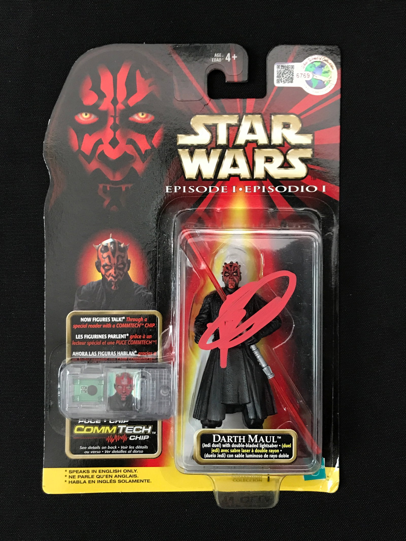 RAY PARK SIGNED DARTH MAUL ACTION FIGURE - WWOC COA: Prices are in Canadian dollars