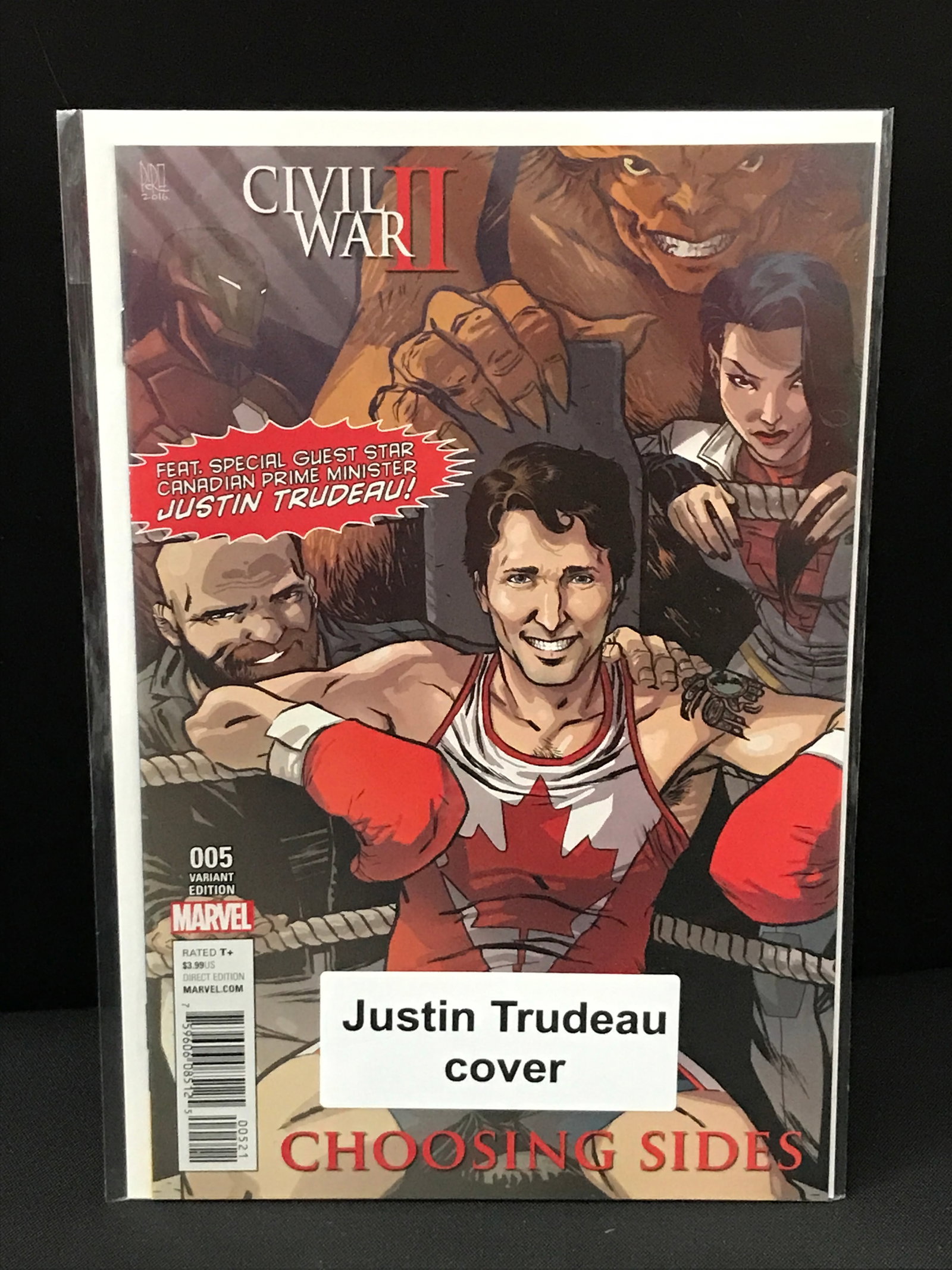 CIVIL WAR II #5 VARIANT EDITION JUSTIN TRUDEAU COVER - MARVEL COMICS: Prices are in Canadian Dollars