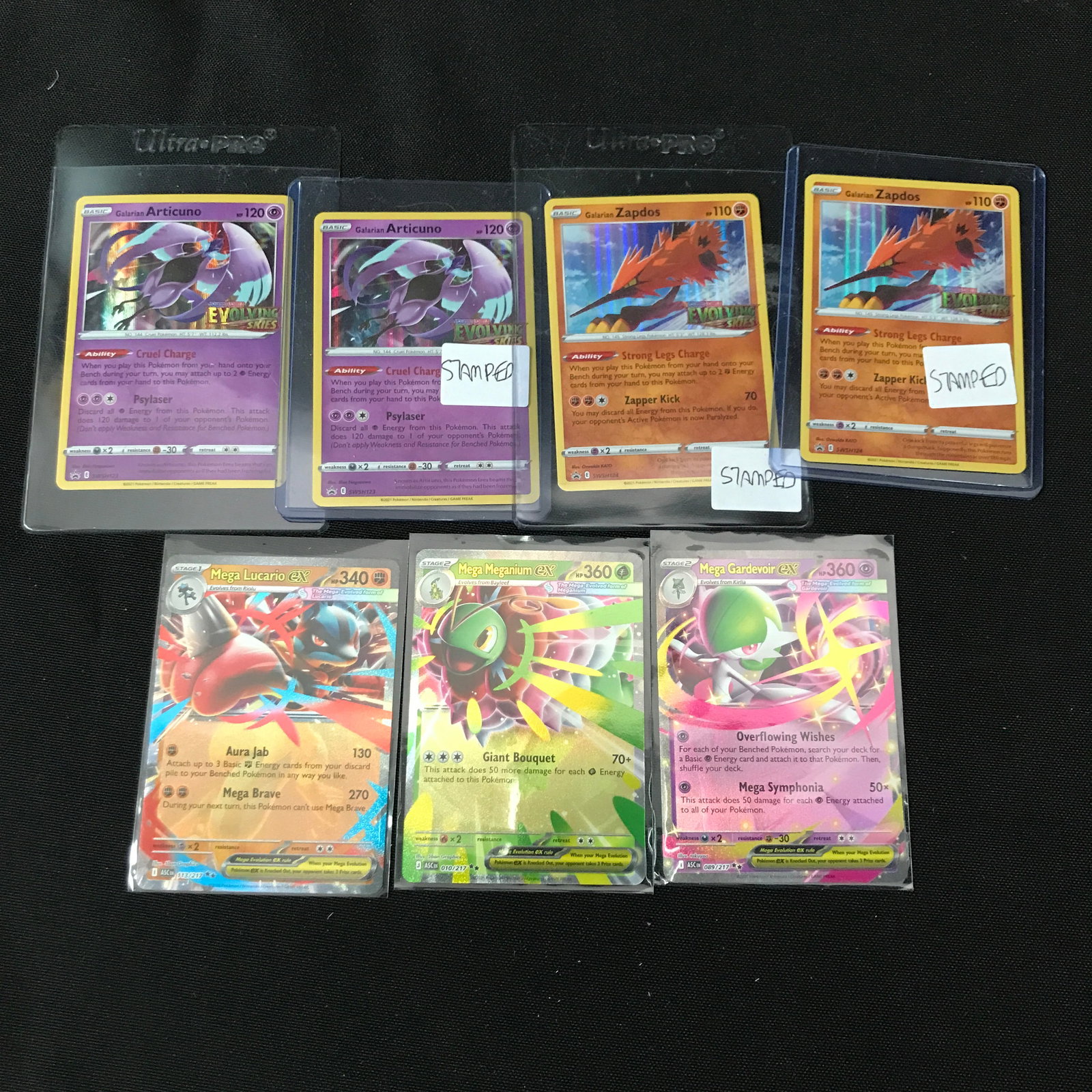 LOT OF 7 POKEMON TCG TRADING CARDS INCLUDING 3 STAMPED: Prices are in Canadian dollars
