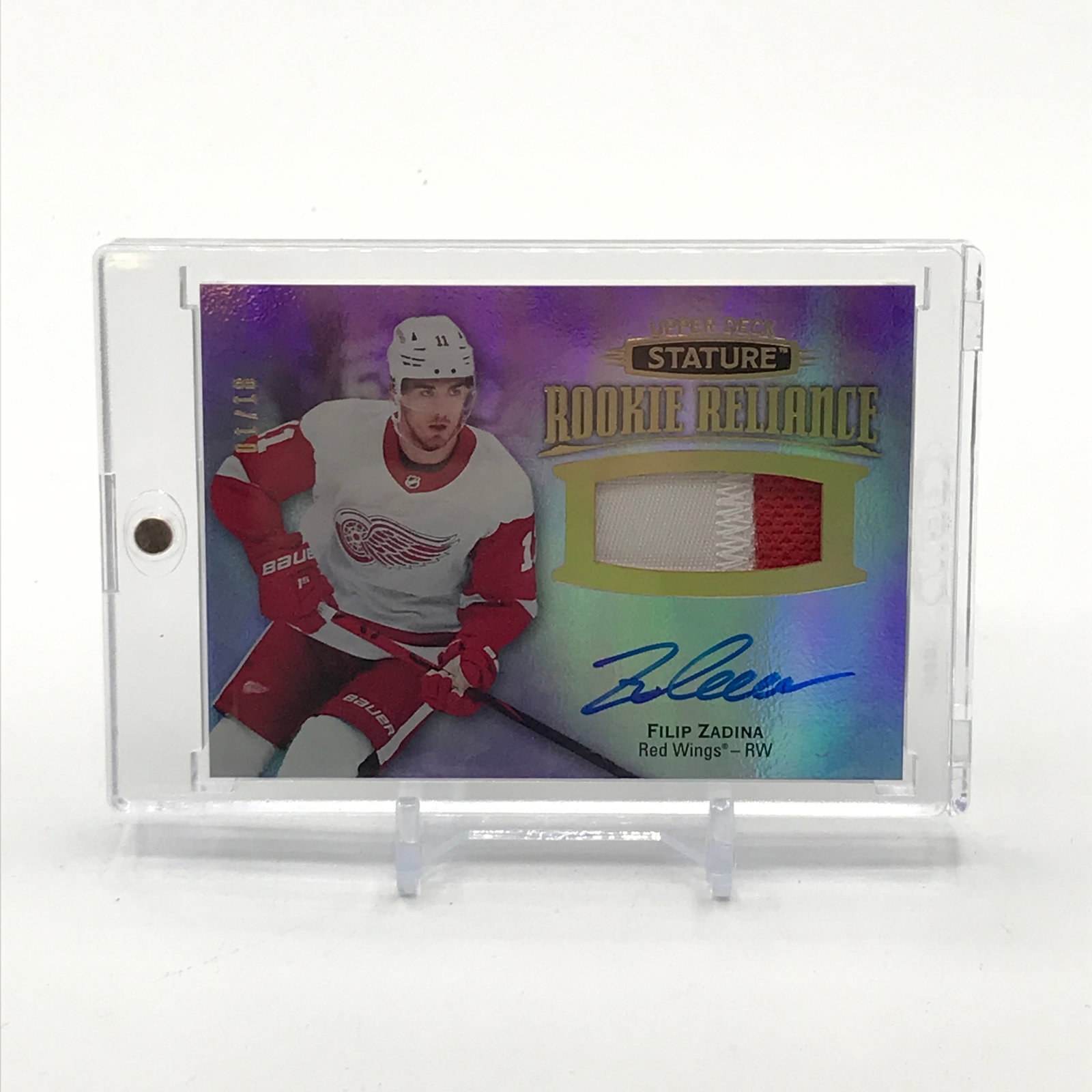 2019-20 UPPER DECK STATURE HOCKEY FILIP ZADINA SIGNED ROOKIE RELIANCE PATCH TRADING CARD 01/18: Prices are in Canadian dollars