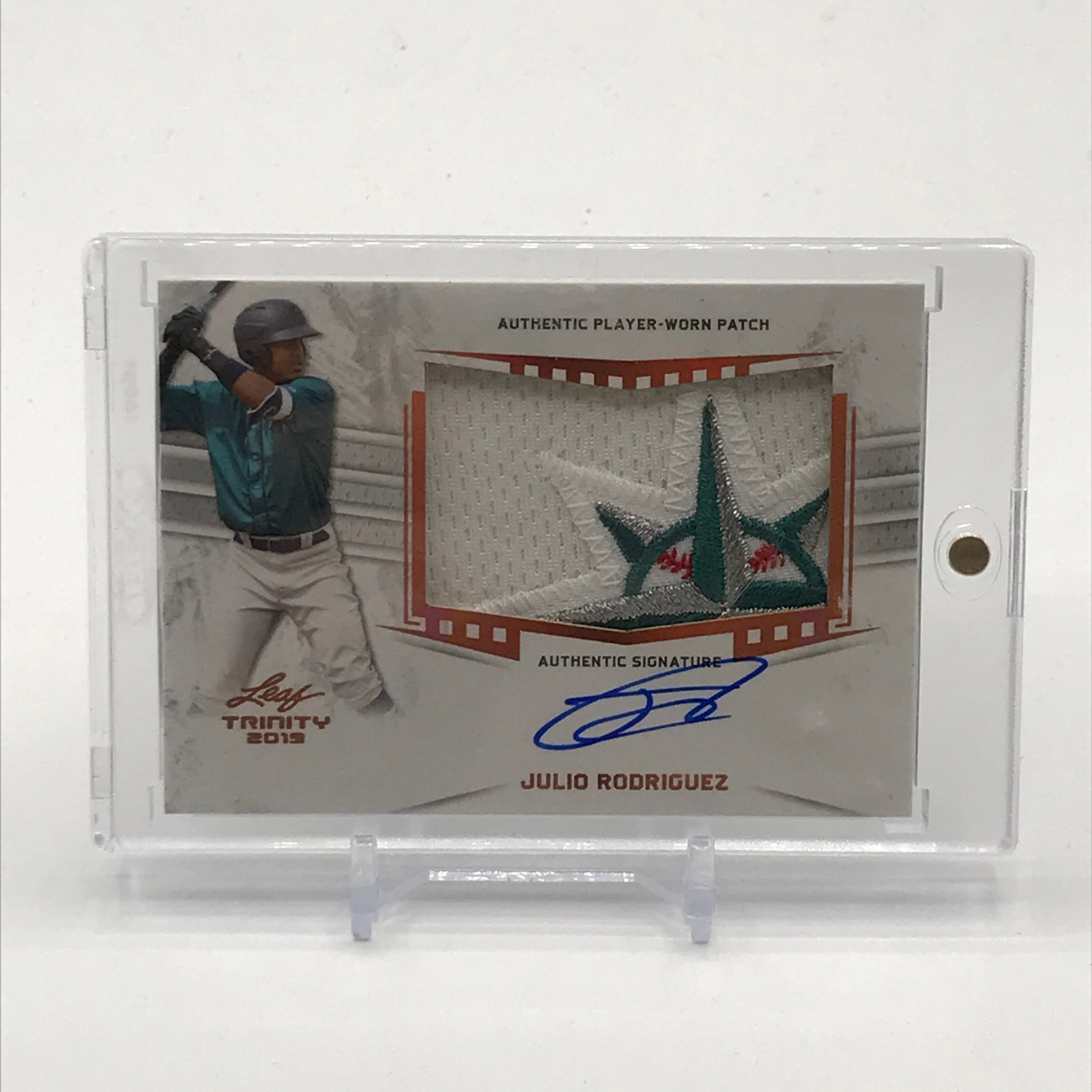2019 LEAF TRINITY JULIO RORIGUEZ SIGNED PATCH TRADING CARD: Prices are in Canadian dollars
