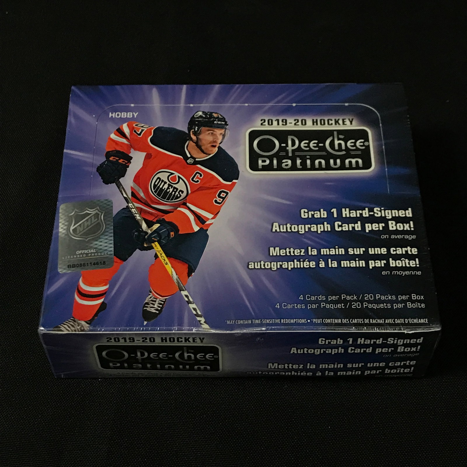 2019-20 OPC HOCKEY PLATINUM SEALED TRADING CARD BOX: Prices are in Canadian dollars