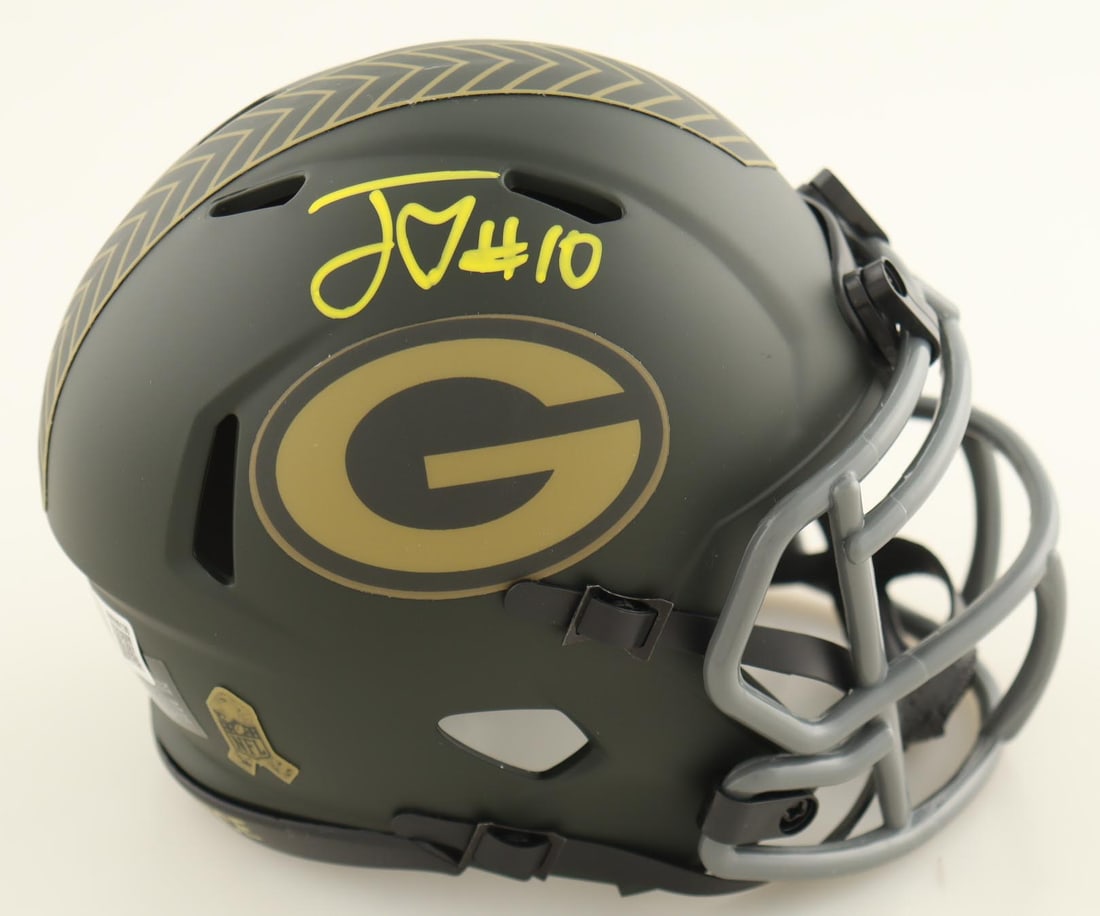 JORDAN LOVE SIGNED GREEN BAY PACKERS HELMET - BECKETT COA: Prices are in Canadian dollars