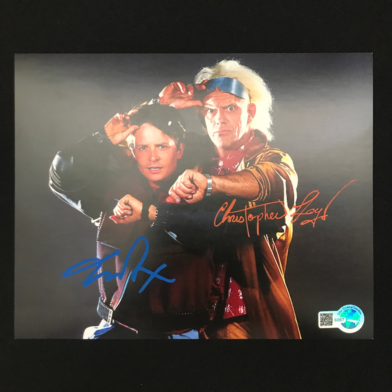 CHRISTOPHER LLOYD AND MICHAEL J FOX DUAL SIGNED BACK TO THE FUTURE 8X10 - WWOC COA: Prices are in Canadian dollars