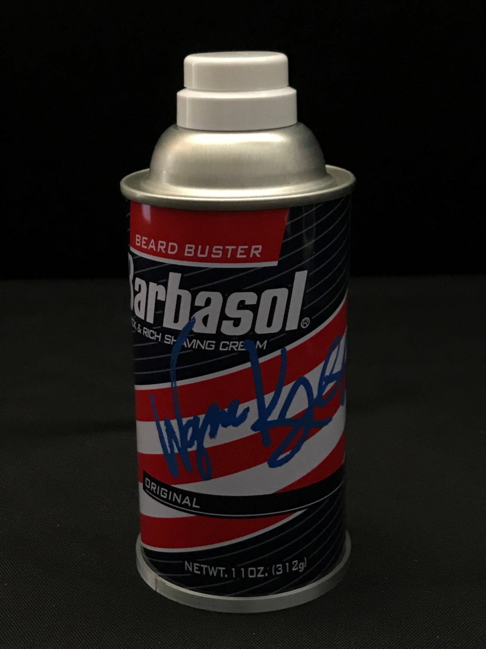 WAYNE KNIGHT SIGNED JURASSIC PARK BARBISOL CAN - KB COA (1 of 2)