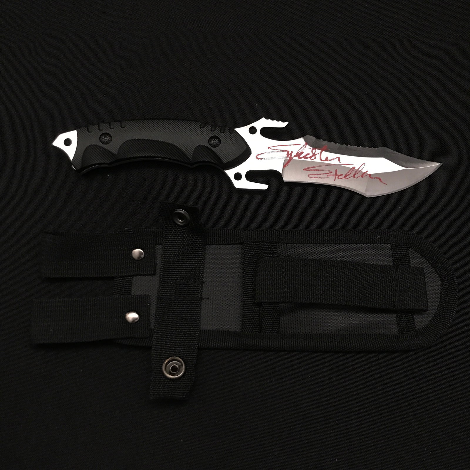 SYLVESTER STALLONE SIGNED EXPENDABLES KNIFE - KB COA (1 of 2)