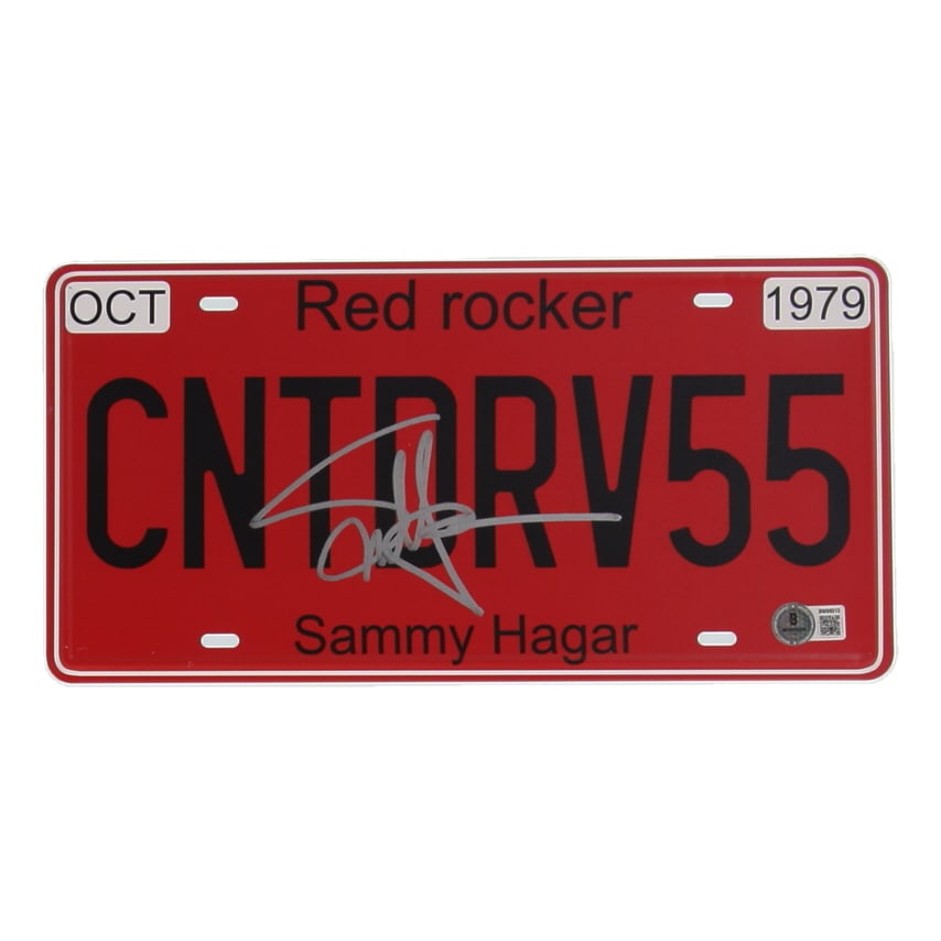 SAMMY HAGAR SIGNED CNTDRV55 LICENSE PLATE - BECKETT COA: Prices are in Canadian dollars