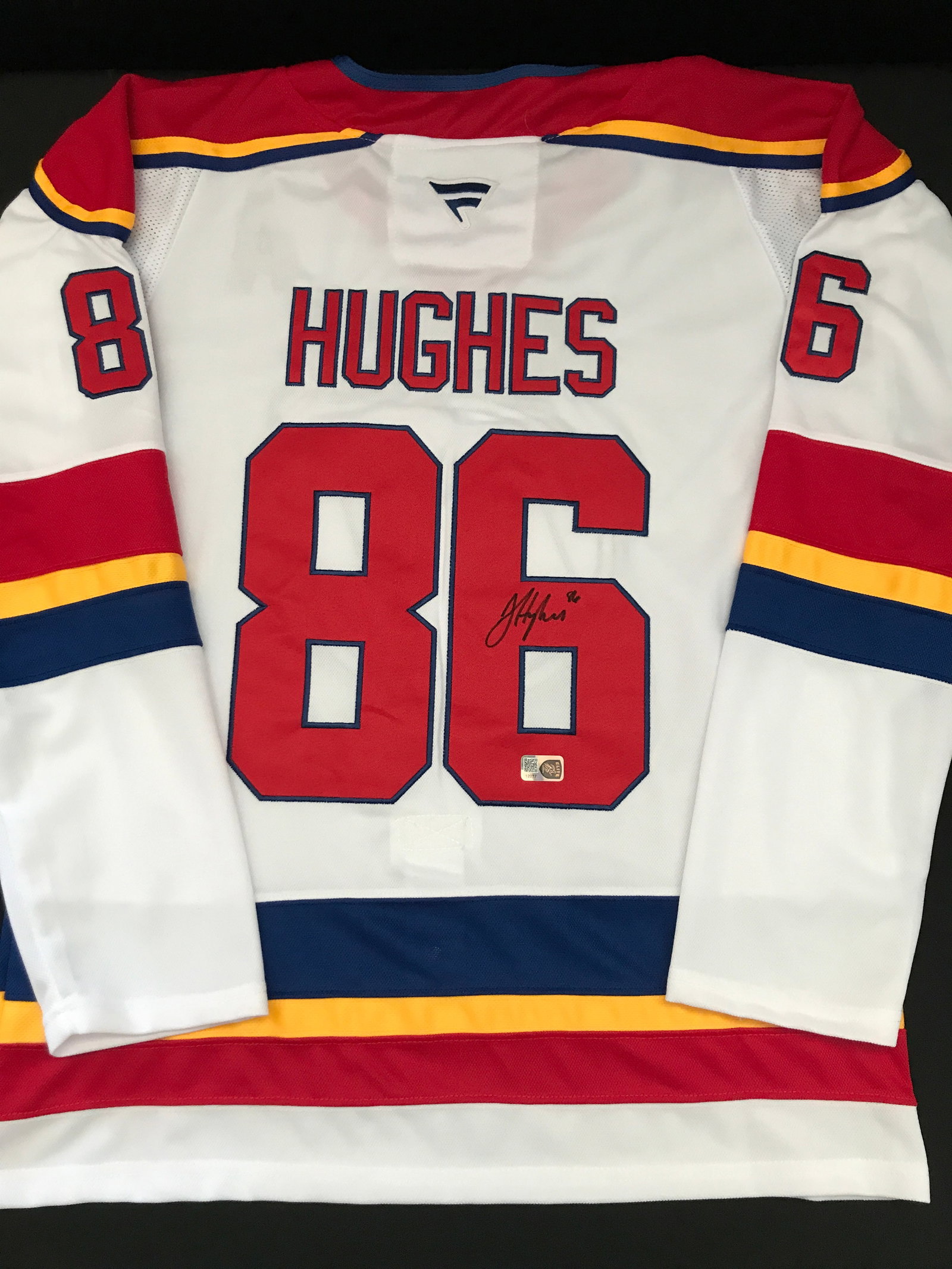 JACK HUGHES SIGNED NEW JERSEY DEVILS CUSTOM JERSEY - ELITE SPORTS COA: Prices are in Canadian dollars