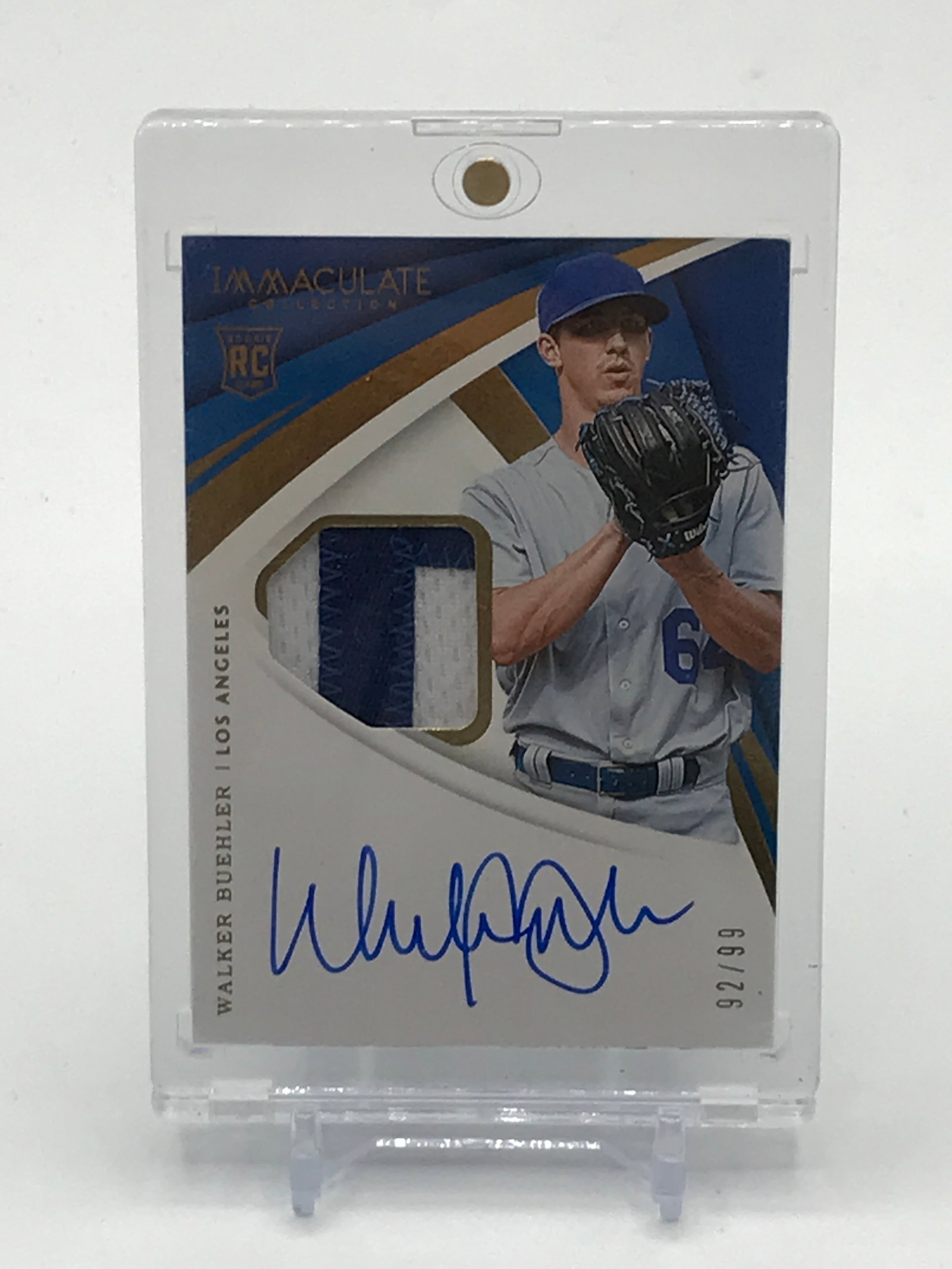 2018 PANINI IMMACULATE COLLECTION BASEBALL WALKER BUEHLER SIGNED PATCH TRADING CARD 92/99: Prices are in Canadian dollars